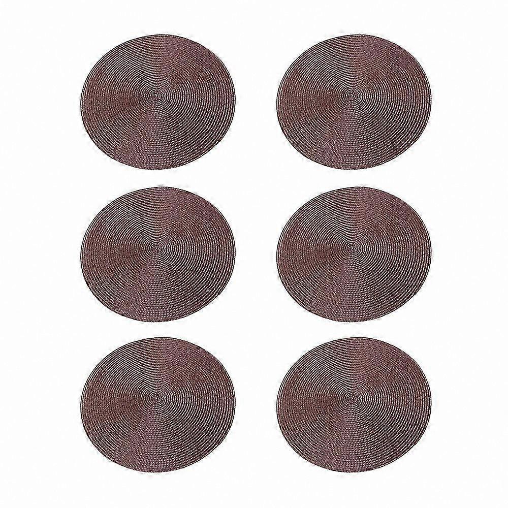 Set of 6 Solid Color Heat-Resistant Placemats, Eco-Friendly PP Material, Decorative Table Mats for Everyday Use