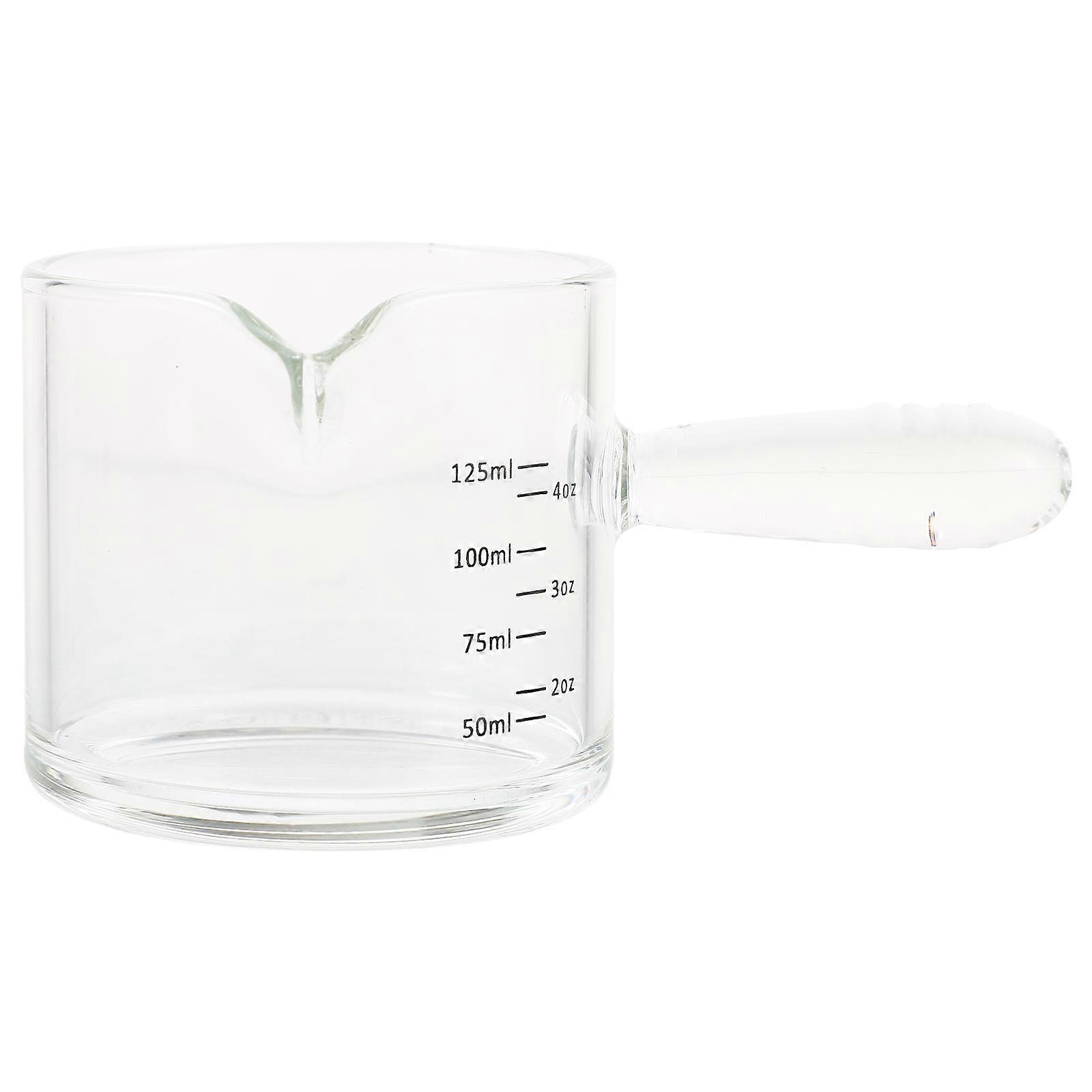 Glass Milk Pitcher with Spout and Handle Transparent Measuring Cup for Coffee, Tea, and Milk Ideal for Home and Restaurant Use
