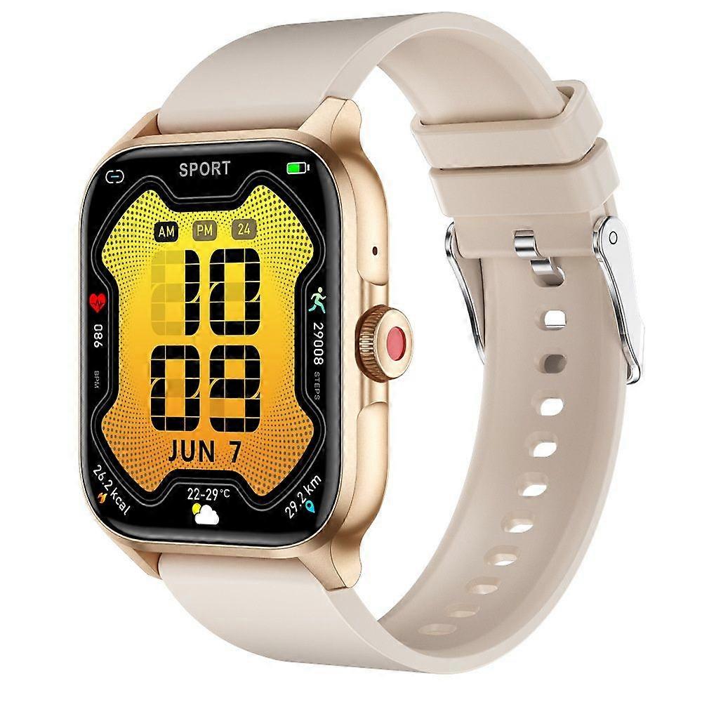 1.85 Inch Fitness Smart Watch, Heart Rate, Sleep Monitoring, Pedometer, 100+ Sports Modes for Men and Women, Android iOS Compatible(White)