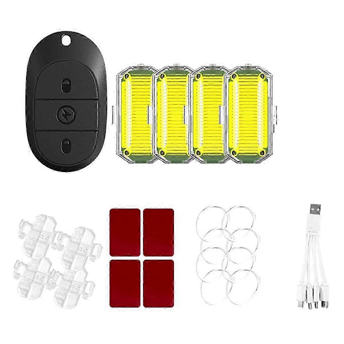 Car and Motorcycle Wireless Remote Strobe Lights: LED Flash Anti-Collision Warning Lamp, Waterproof, For All Vehicles