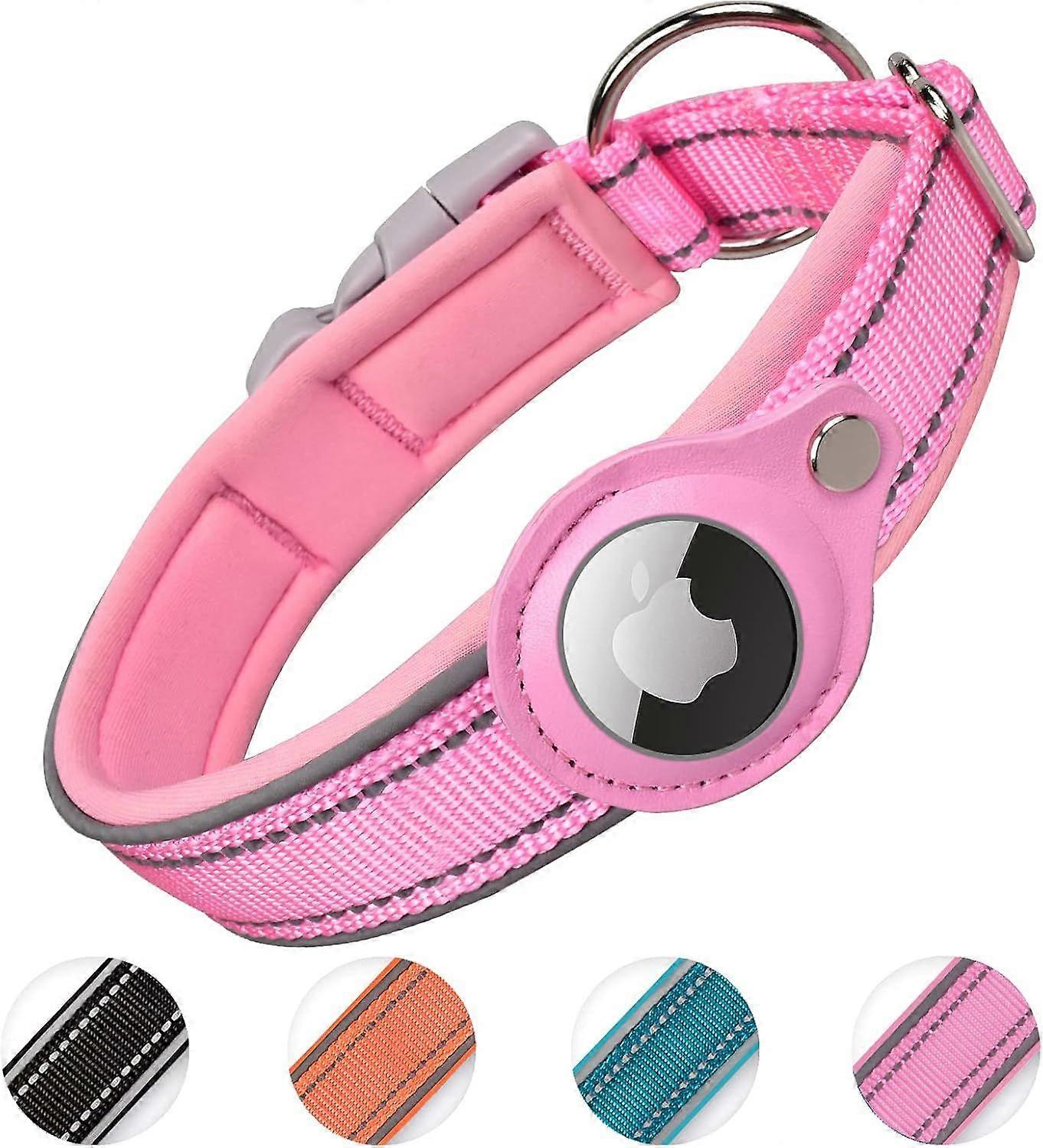 Padded Dog Collar for AirTag, Reflective Dog Collar for Apple Airtag, Built-in
