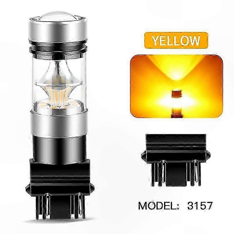 2pcs LED Daytime Running Lights for Cars 2011-2016, DRL Bulbs with Canbus, 3157 P27/7W T25-Compatible, White