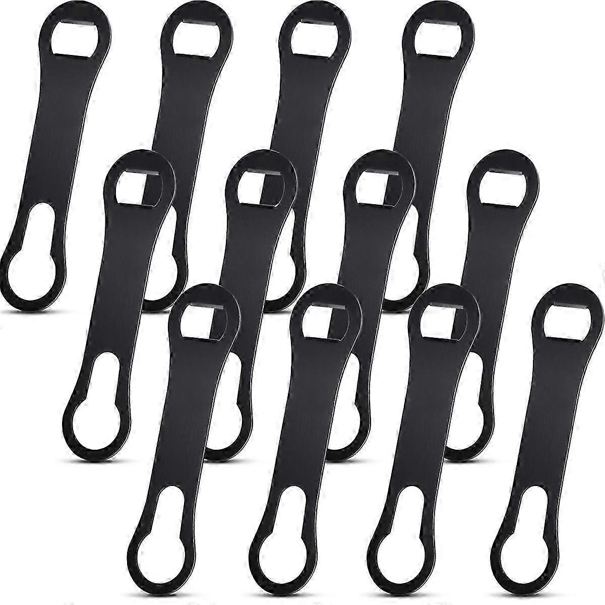 Bottle Opener and Pour Spout Remover Flat Bar Key Metal Bar Speed Opener Wine Bottle Opener (12Piece