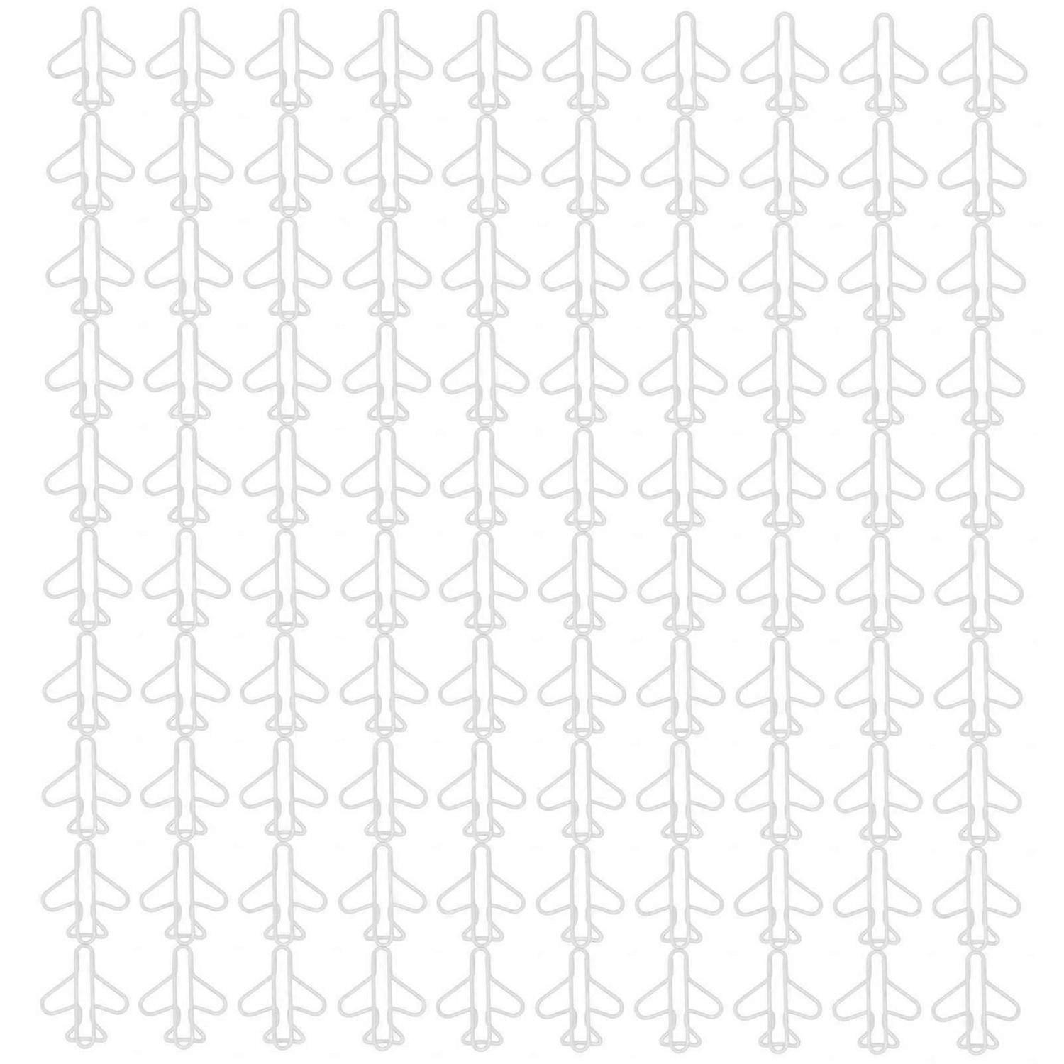 2025 Latest Model 100Pcs Cute Paper Clips Plane Shaped Style Covered Wire