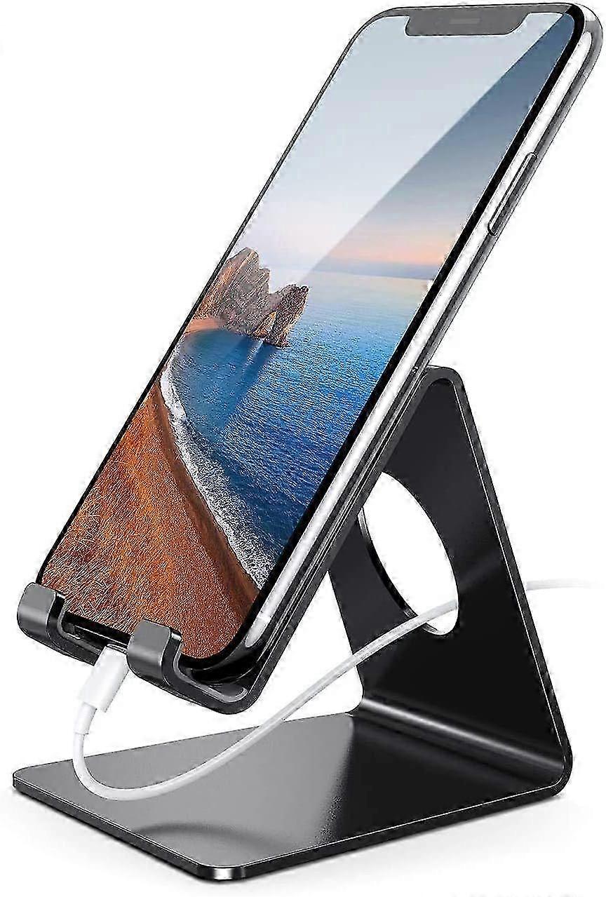 Cell Phone Stand, Phone Dock: Cradle, Holder, Stand for Office Desk - Black