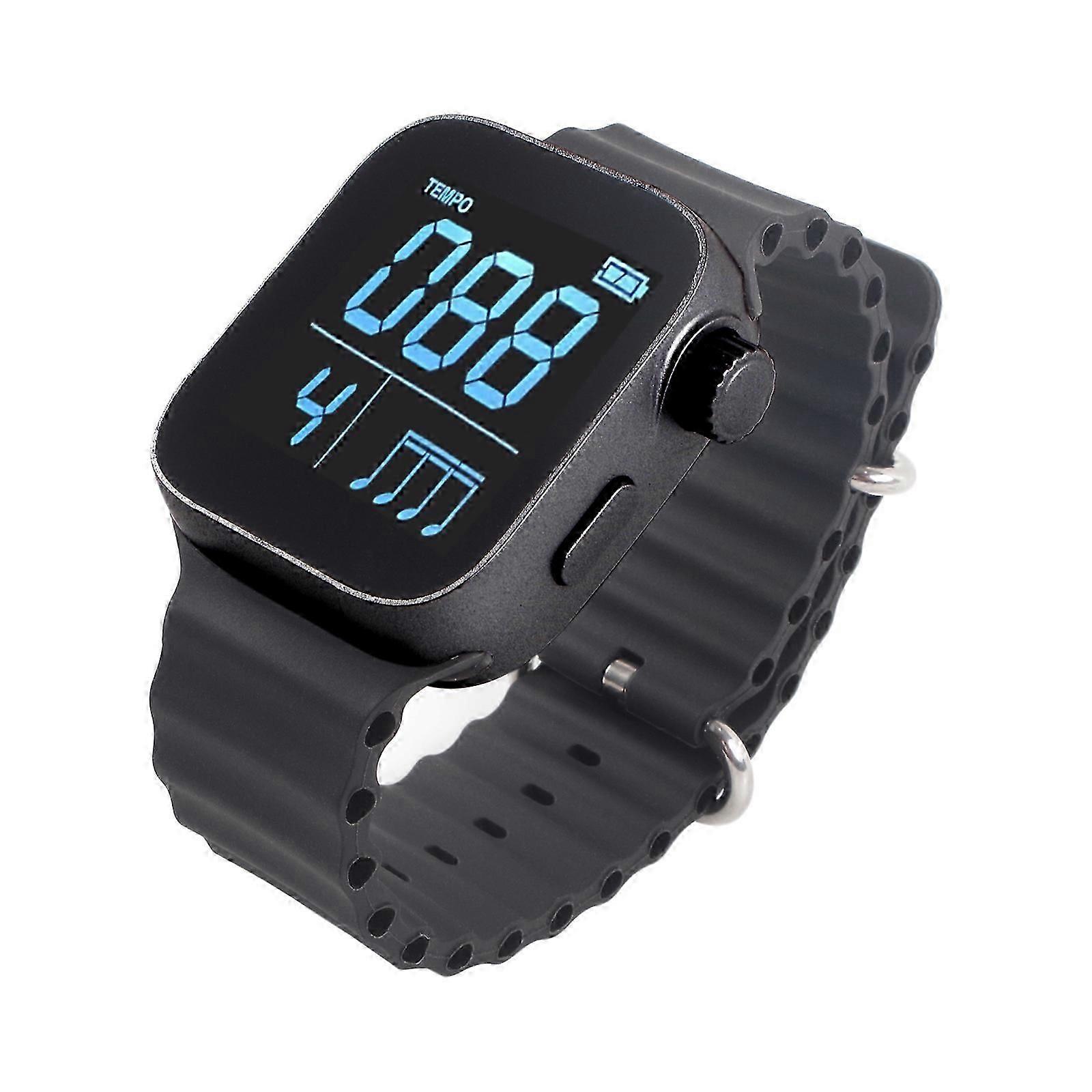 Metronome Watch Wearable Vibrating Metronome Wrist Watch for Sport Running, Music Practice Trackers, Music Instruments