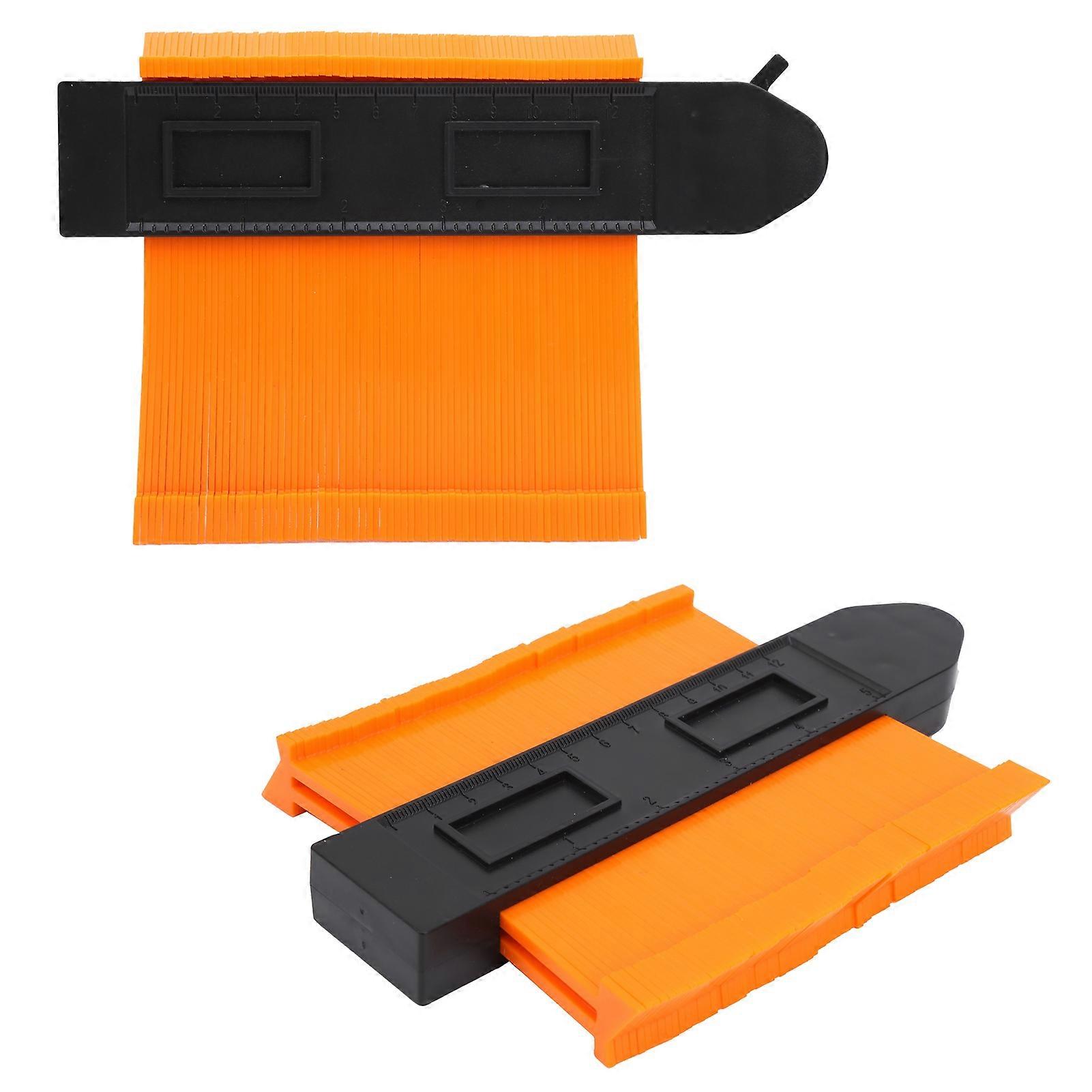 2Pcs 5in Gauge Contour Ruler ABS Multifunctional Shape Copy Tool
