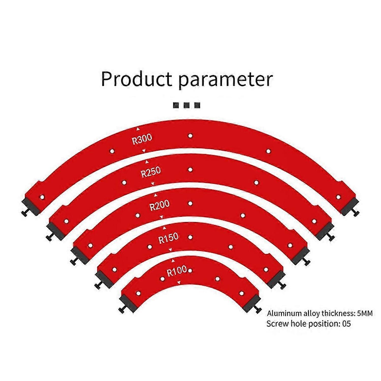 5 Inner/Outer Corner Large Arc Mold Electric Router Slotting Template