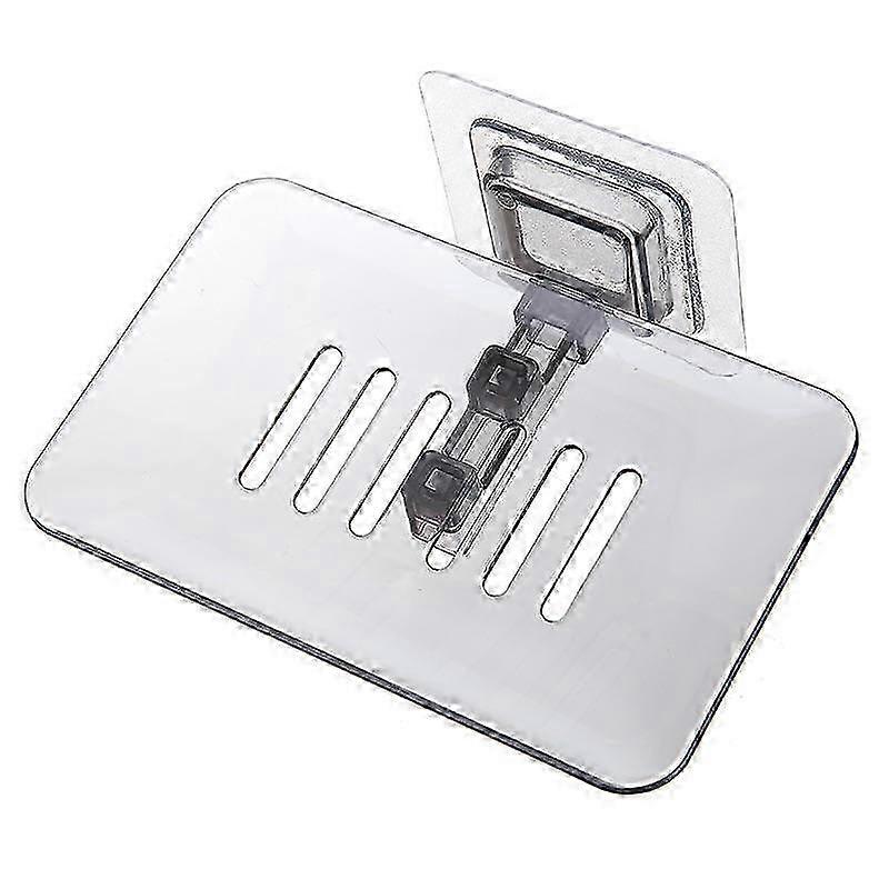 Double Layer Soap Holder with Self-Adhesive Mounting for Bathroom Organization and Storage Solutions