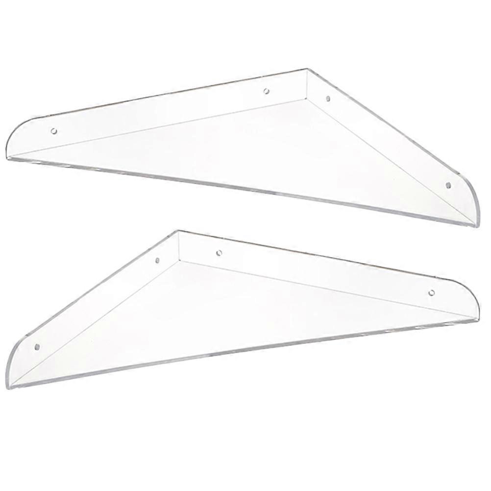 Transparent Acrylic Floating Shelf Wall Mount Storage Stand 8Pcs