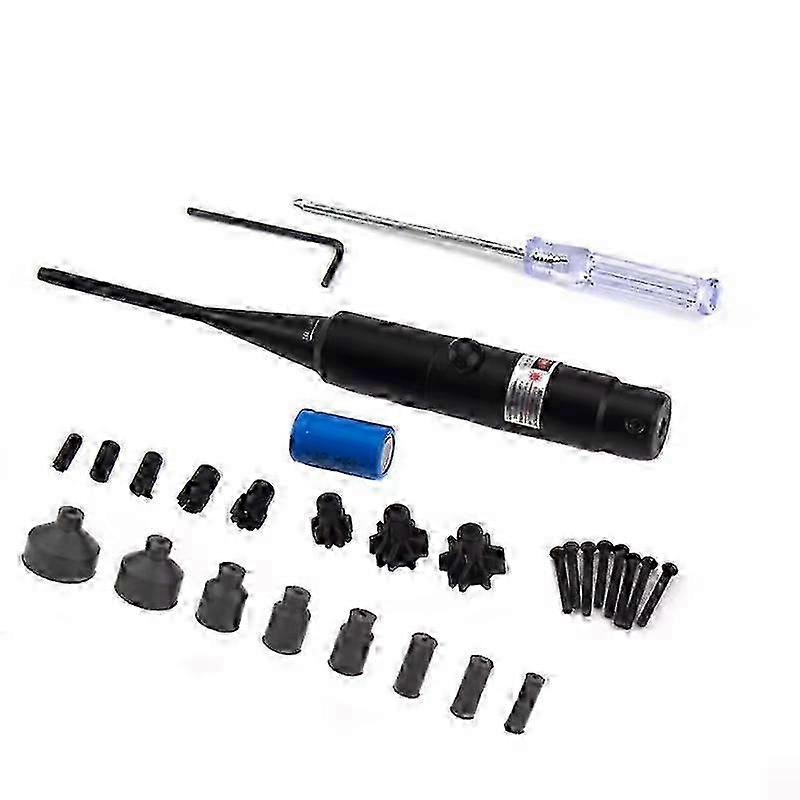 Green Red Laser Calibrator Aluminum Alloy Turn-Free Calibrator with 18 Adapters Cross-Border Aiming Tool