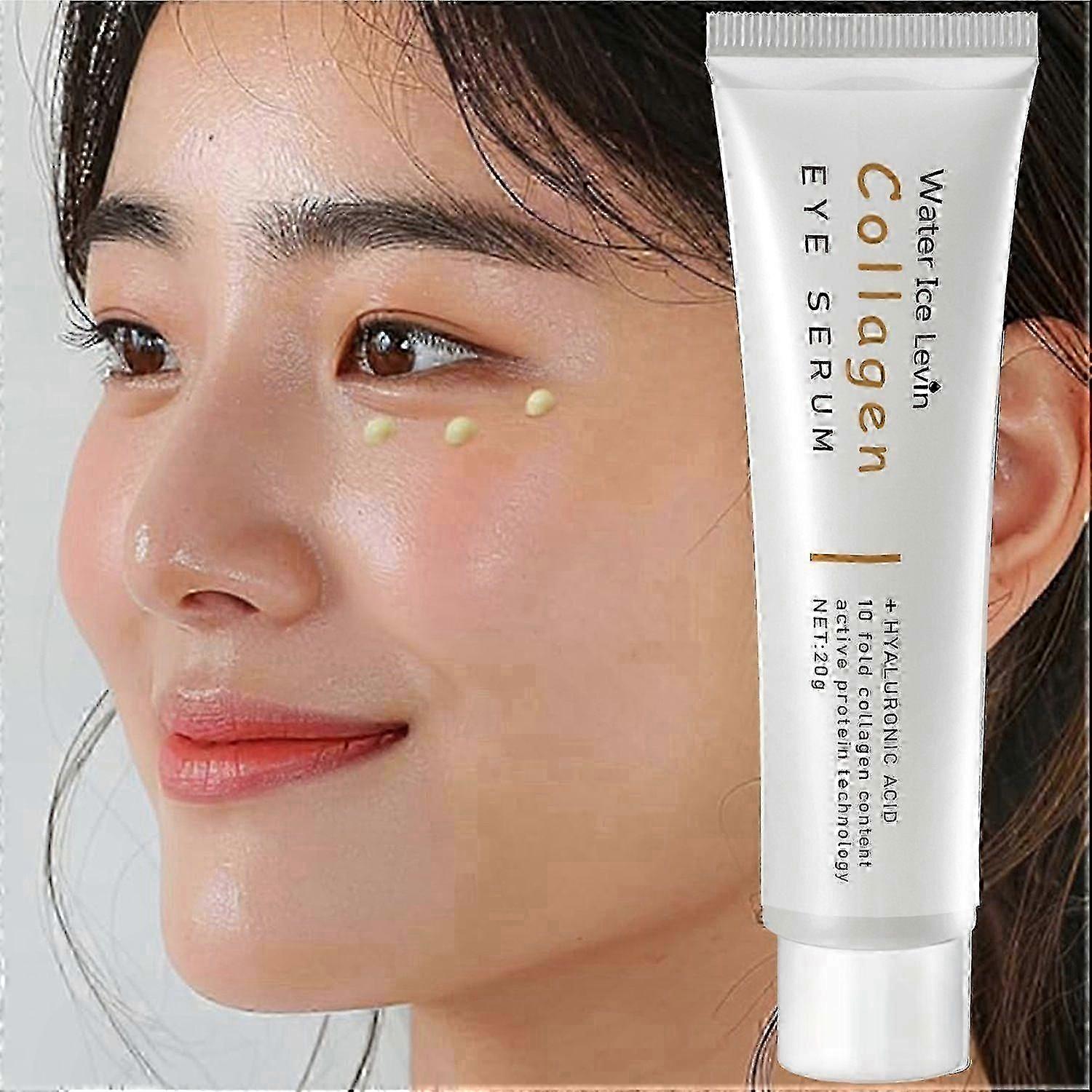 Hydrating Eye Serum with Collagen, Hyaluronic Acid and Caffeine for Anti-Aging and De-Puffing, 20g