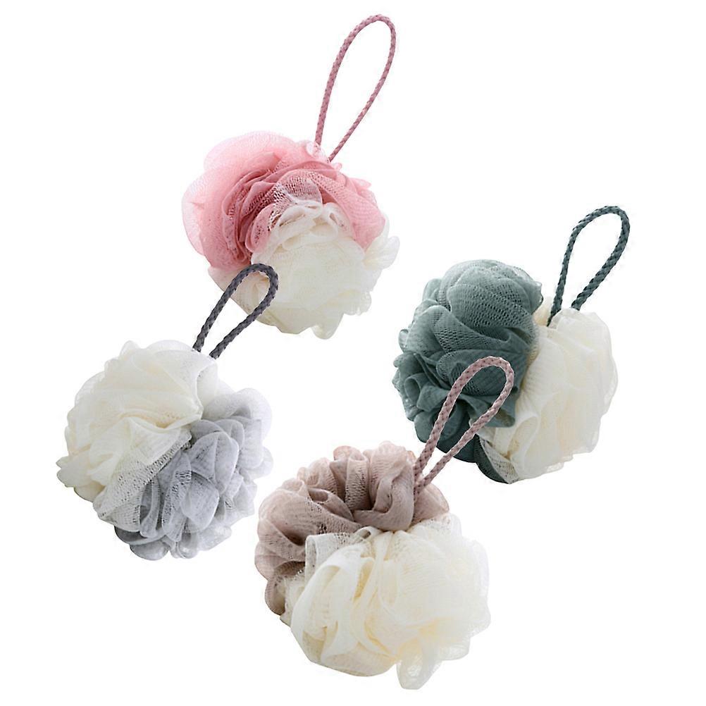 Loofah حمام دش الإسفنج 4 قطع مزدوجة اللون تصميم جولة للوازم الاستحمام حجم الجلد 4 قطع