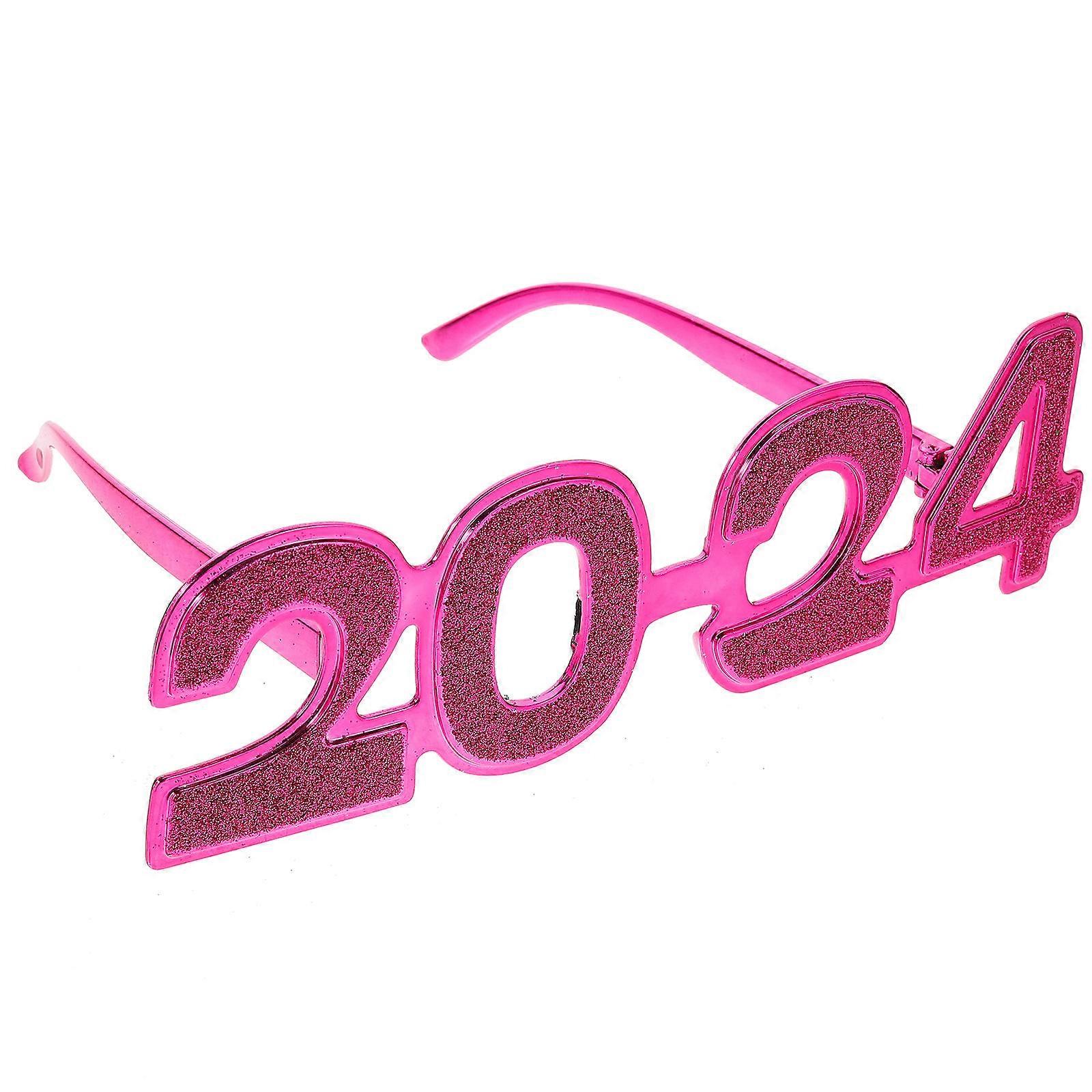New Year Party Eyeglasses Number Shape Glasses Rosy Pc for Photo Prop 1Set