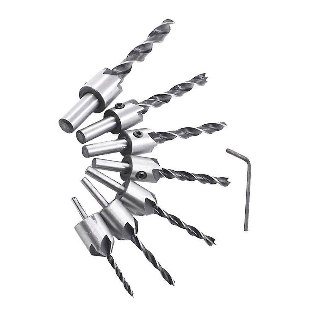 Drill Set for Drilling Hole Use 7Pcs Countersink Bits with Pilot Screw