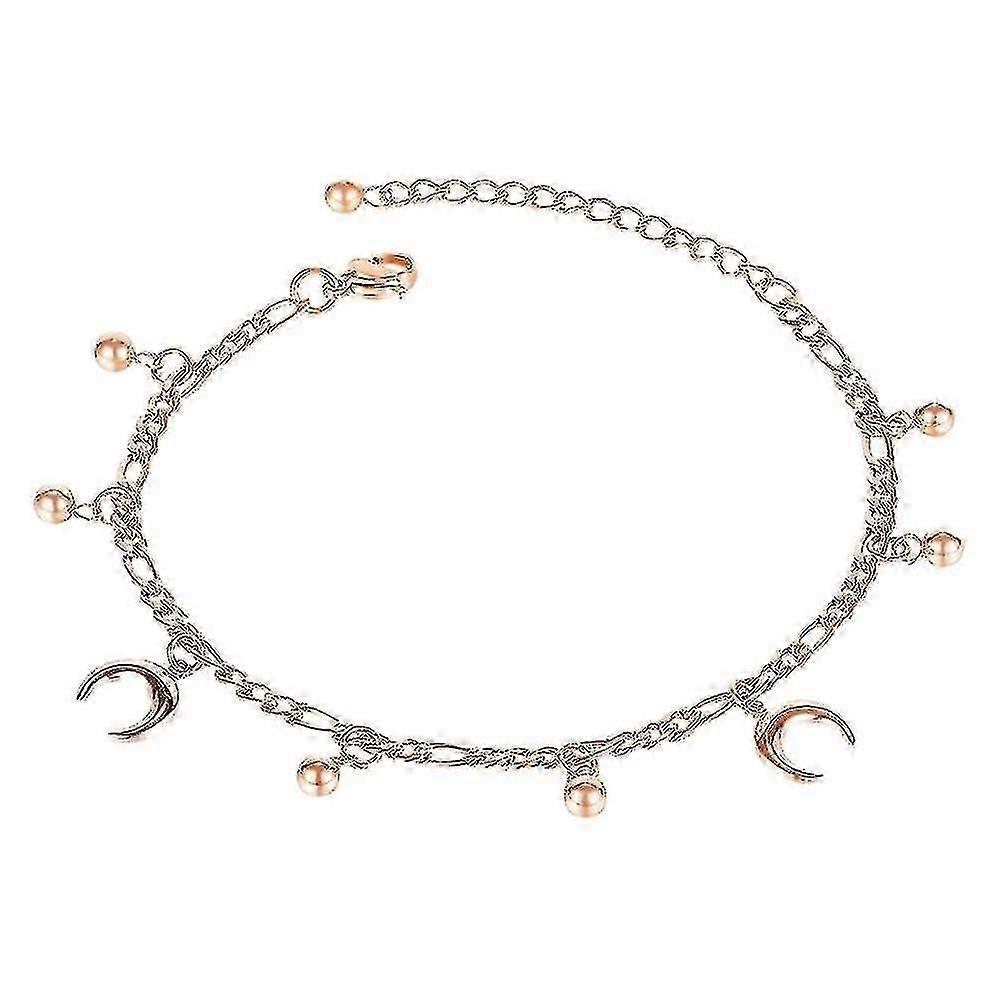 1pc Bead Moon Anklet Delicate Lady Foot Chain All-match Foot Chain Titanium Steel Anklet Stylish Ankle Chain