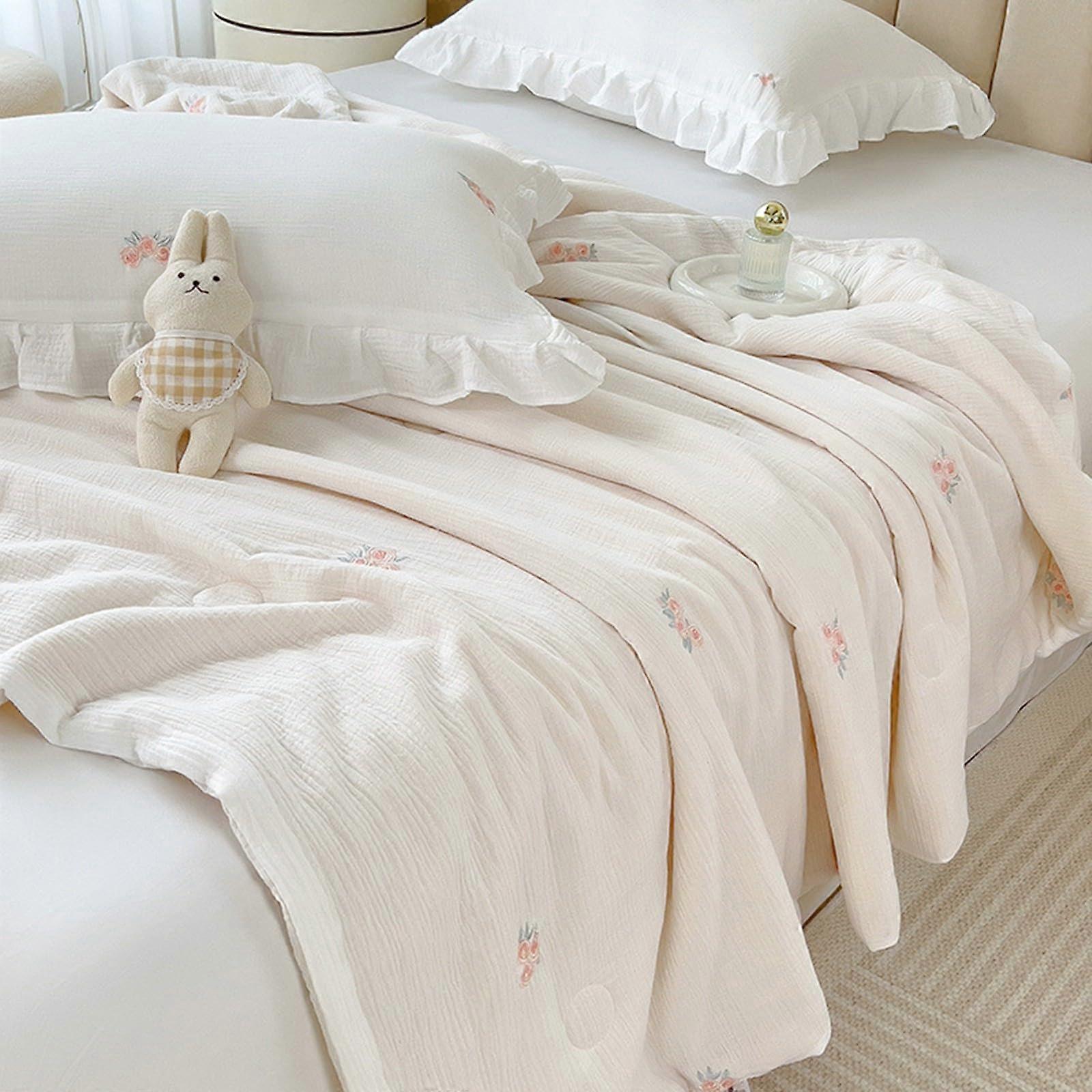 Blanket for AllSeason Lightweight Queen Or Full Size Summer Cooling Comforter Cold Touch Quilt F3KG 220x240cm