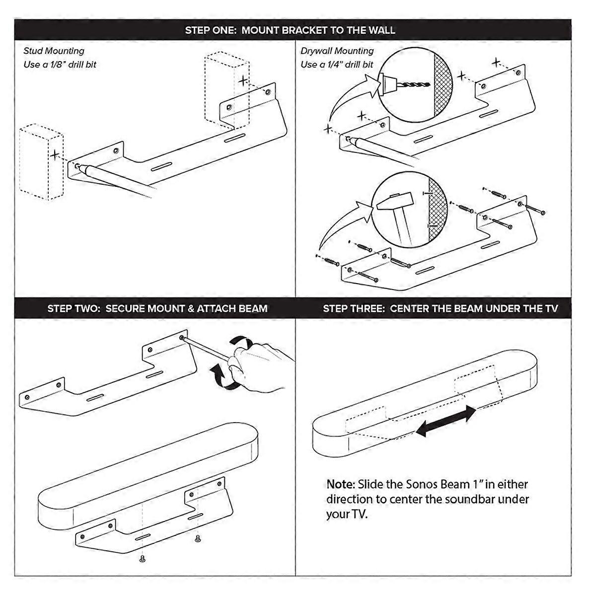 Speaker Wall Mount Bracket for Beam Gen1 Gen2 Sound Bar
