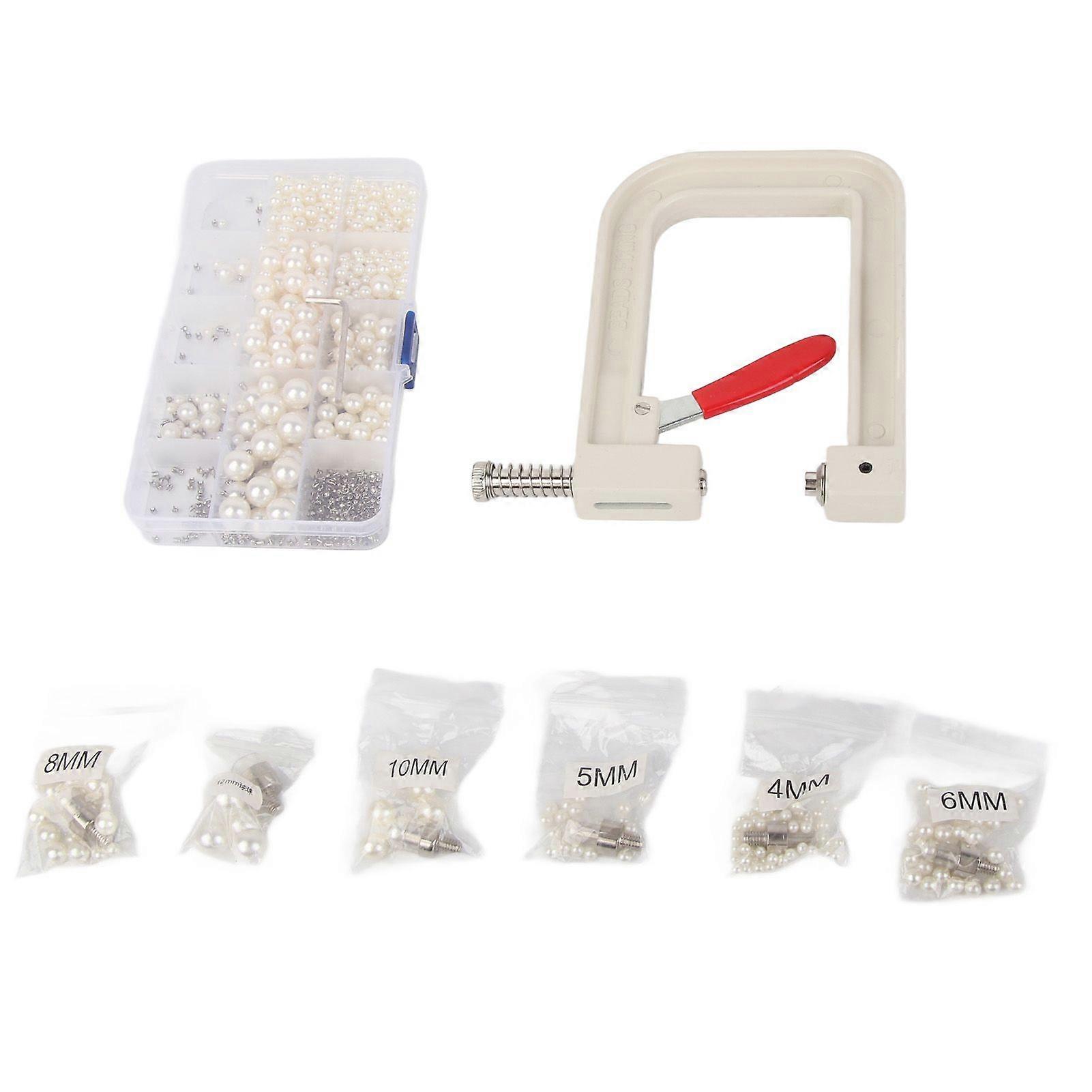 Pearl Setting Machine Kit with Hand Press Machine Pearls Accurate Positioning Manual Pearl Setting Machine for DIY Crafts