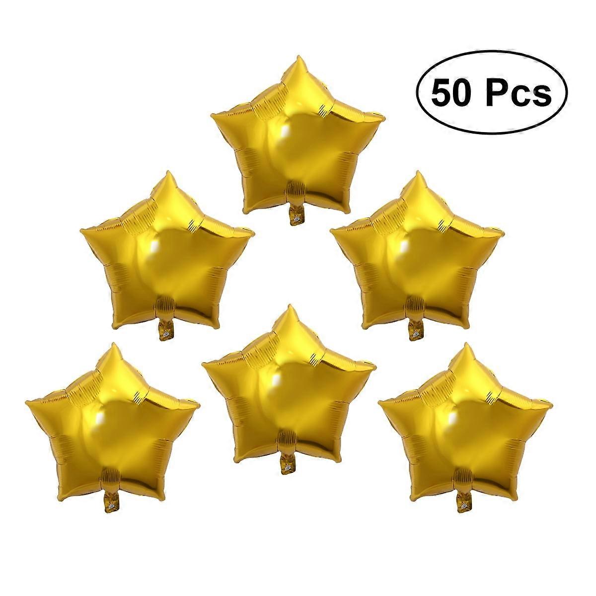 Yongwei Gold Star Latex Balloons - 50pcs for Party Decoration