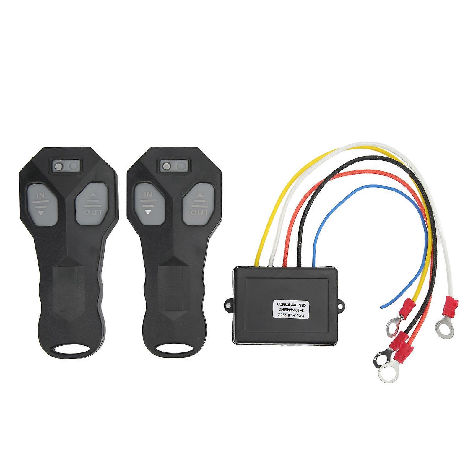 Kit de télécommande de treuil sans fil avec indicateur, portée de 75 pieds, 12 V, anti-interférence, universel, pour véhicules