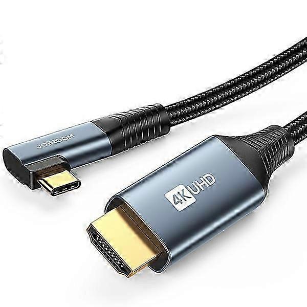 Angled USB-C to HDMI Cable 4K 60Hz 2m Gray
