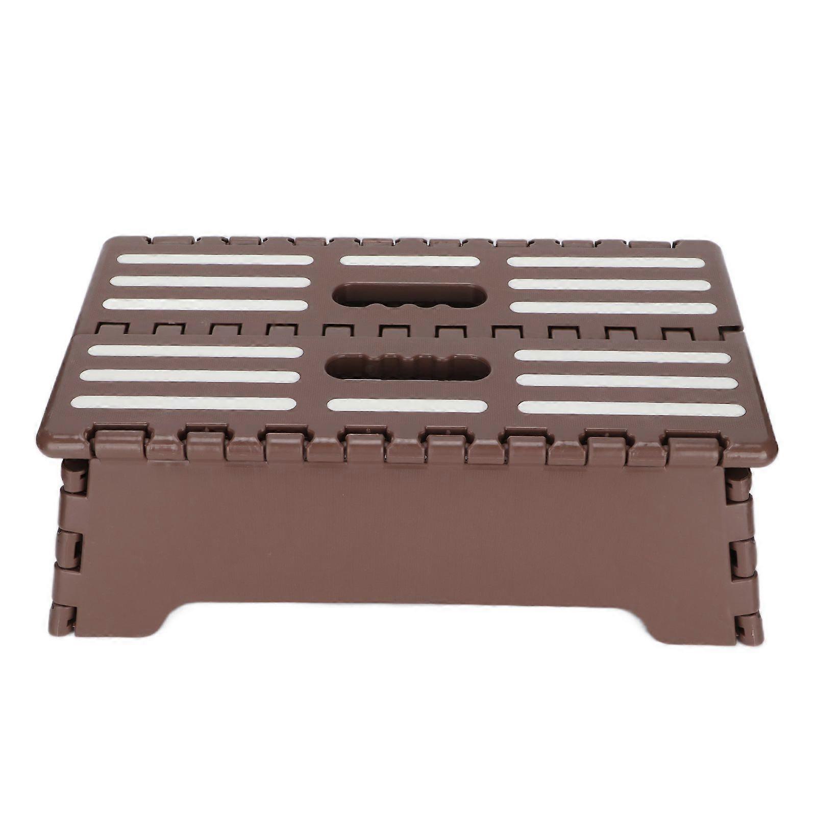 Step Stool Brown Non Slip Foldable Practical Portable Footrest for Cars Bathtubs Door
