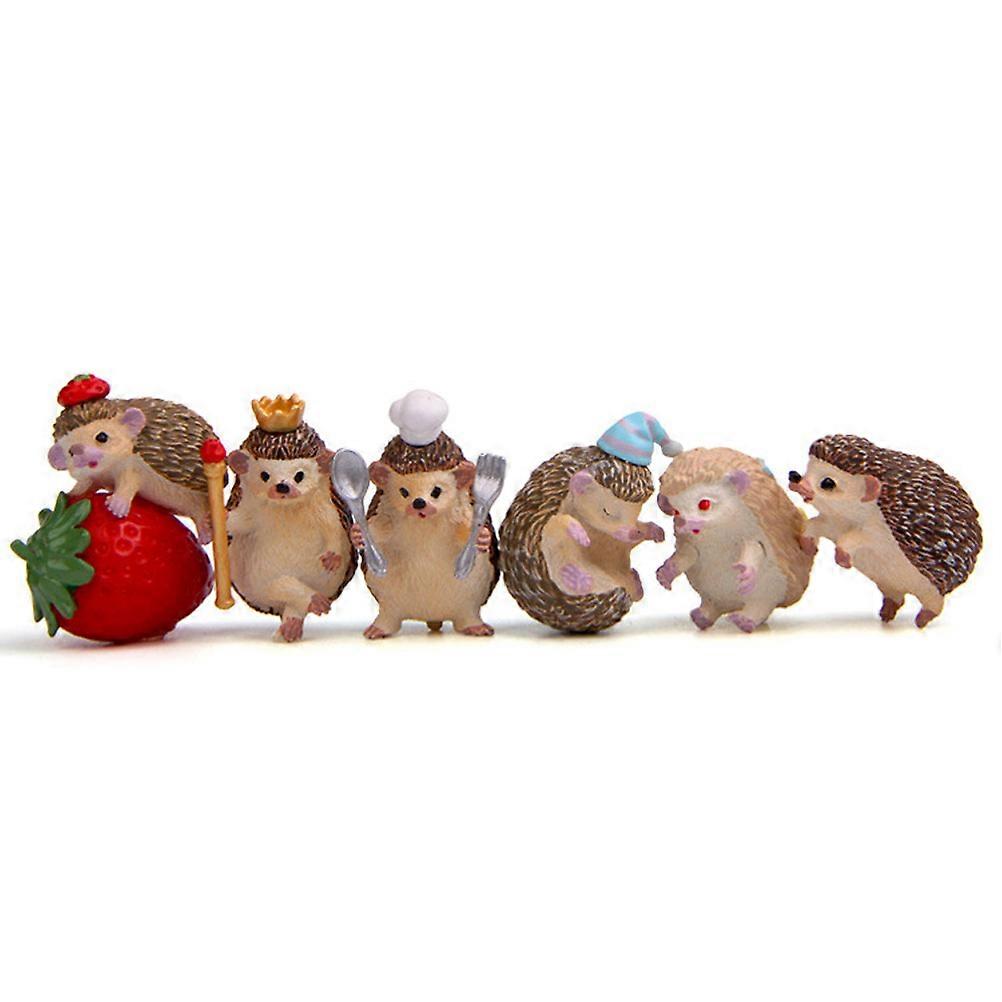 Cake Decor Hedgehog Craft Figures for Baking Use with 2Pcs Resin