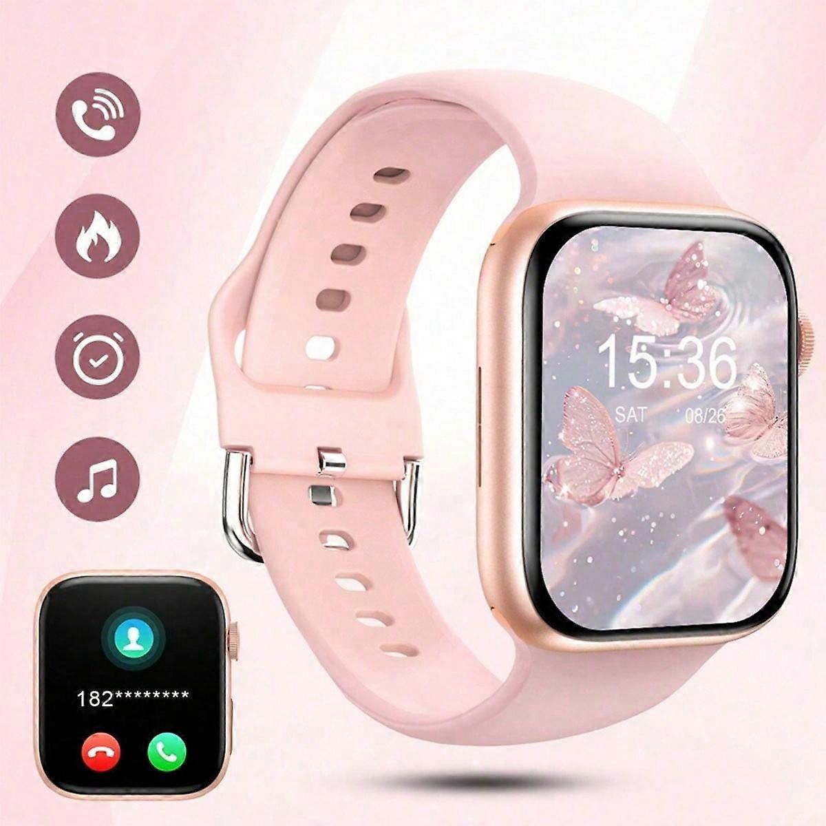 1pc 2.01-Inch TFT High-Definition Touch Screen Smart Watch With Silicone Band, Suitable For Teens, Featuring Body Temperature, Weather Forecast, Bluet
