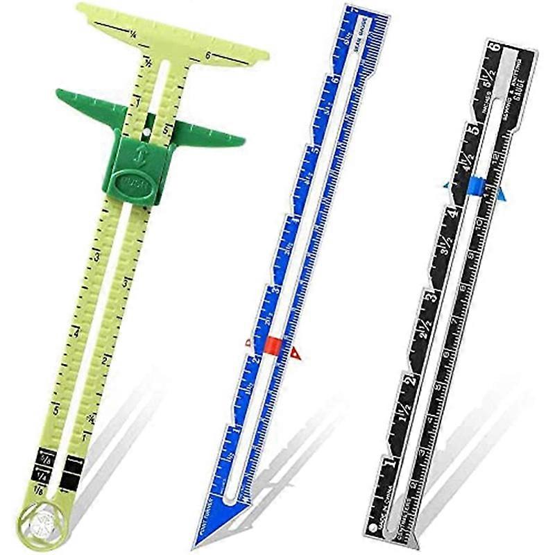 Set Of 3 Slide Gauges, Sewing Tools Set, Measuring Sewing Gauges