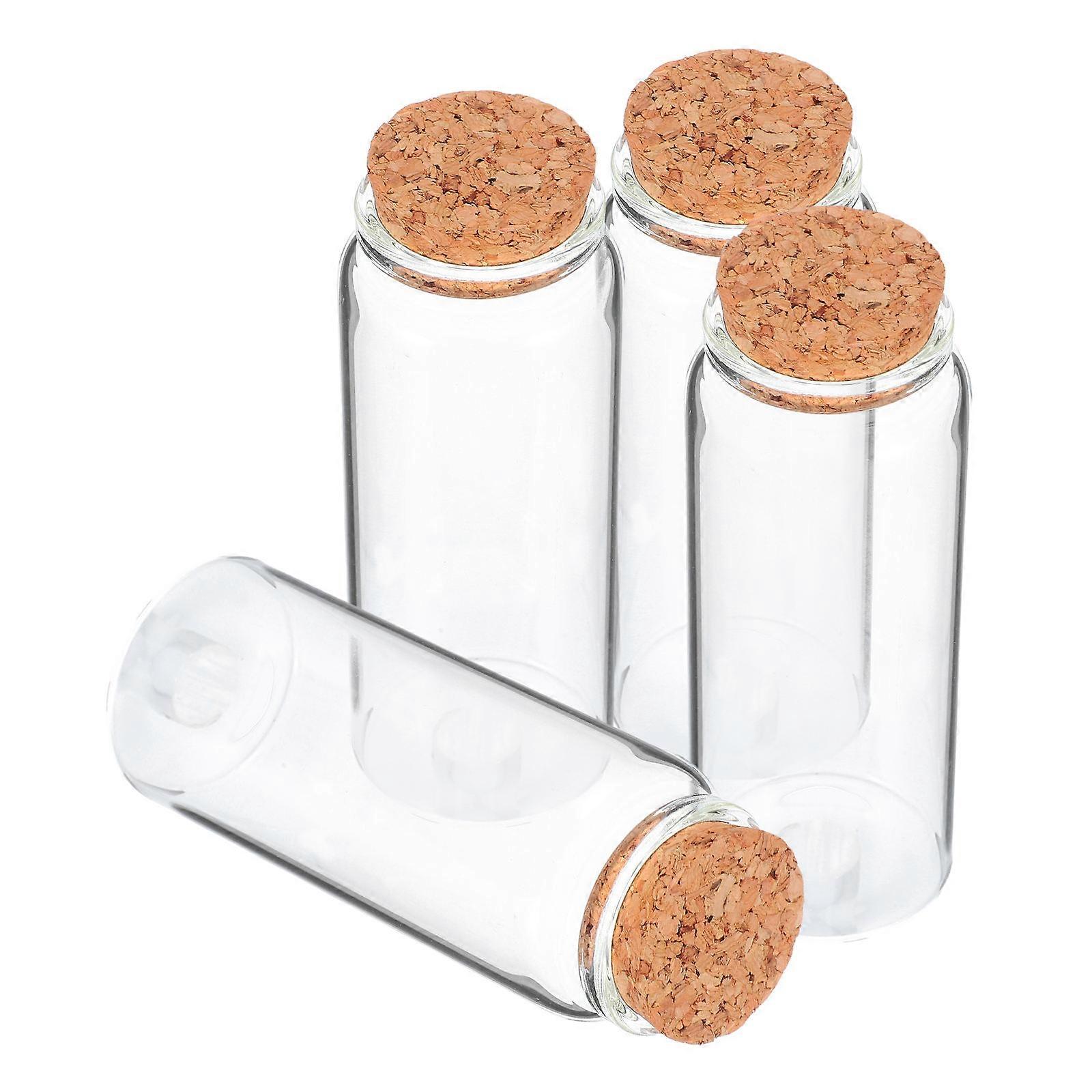 Glass Storage Bottles with Cork Stoppers for Craft Projects 8Pcs
