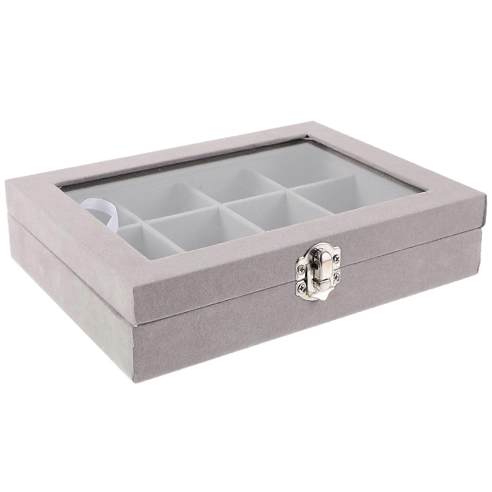 Jewelry Box Storage Organizer with 3Pcs Multi-Grid Compartments