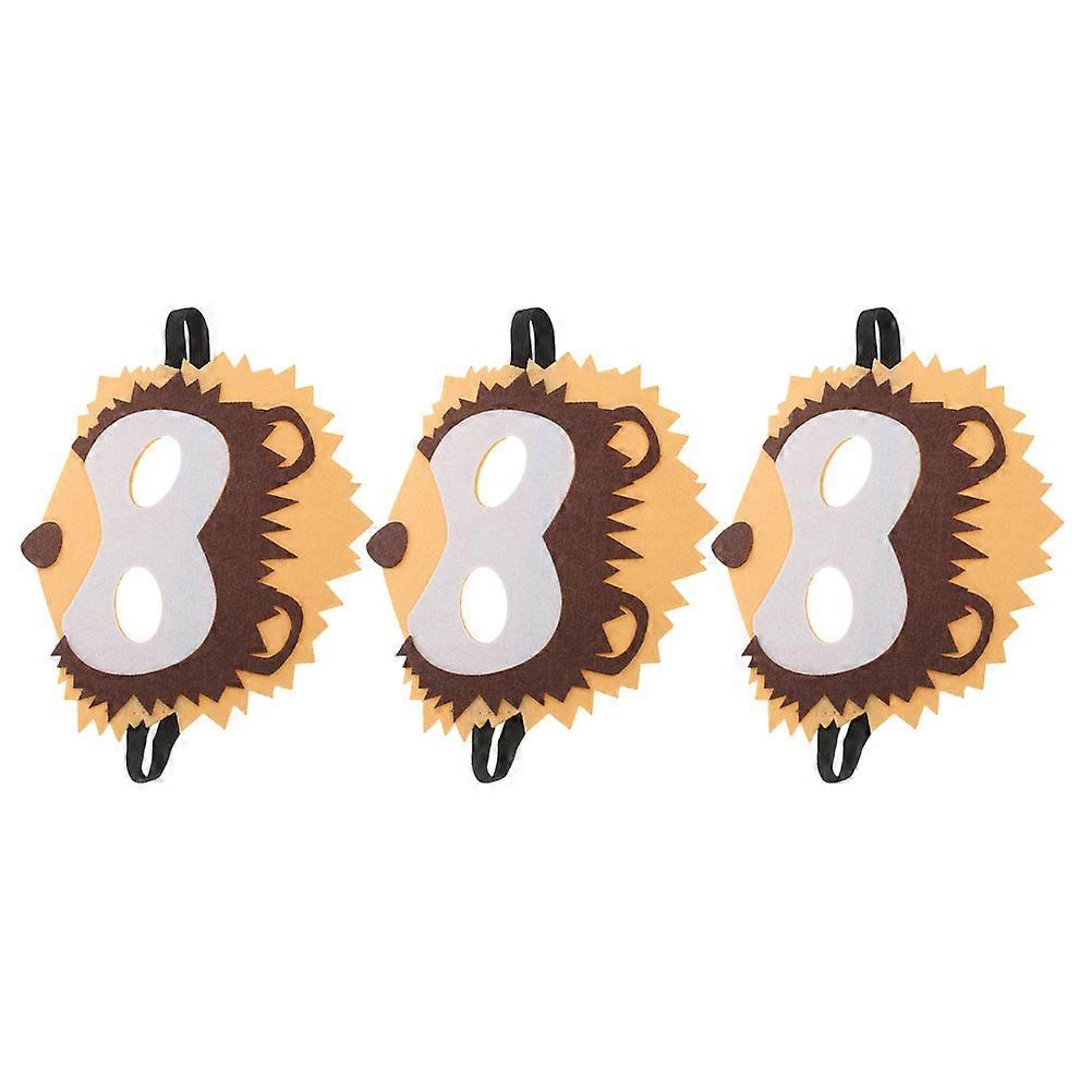 Cartoon Animal Mask Set 6 Pcs For Adults Hedgehog Costume Use Assorted Color Non-Woven Fabric For Festivals