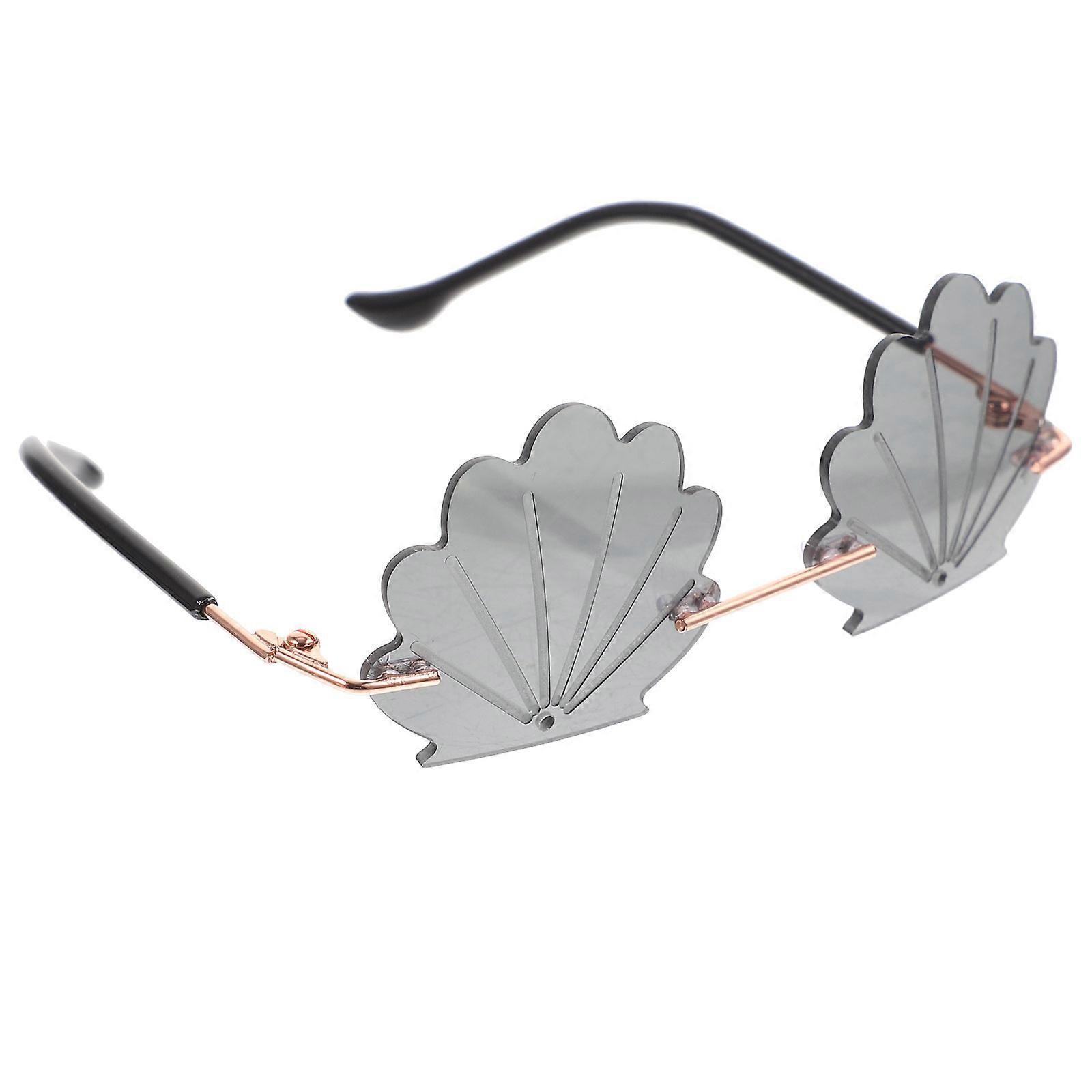 Pet Sunglasses Seashell Shape Glasses for Photo Prop 2Pcs