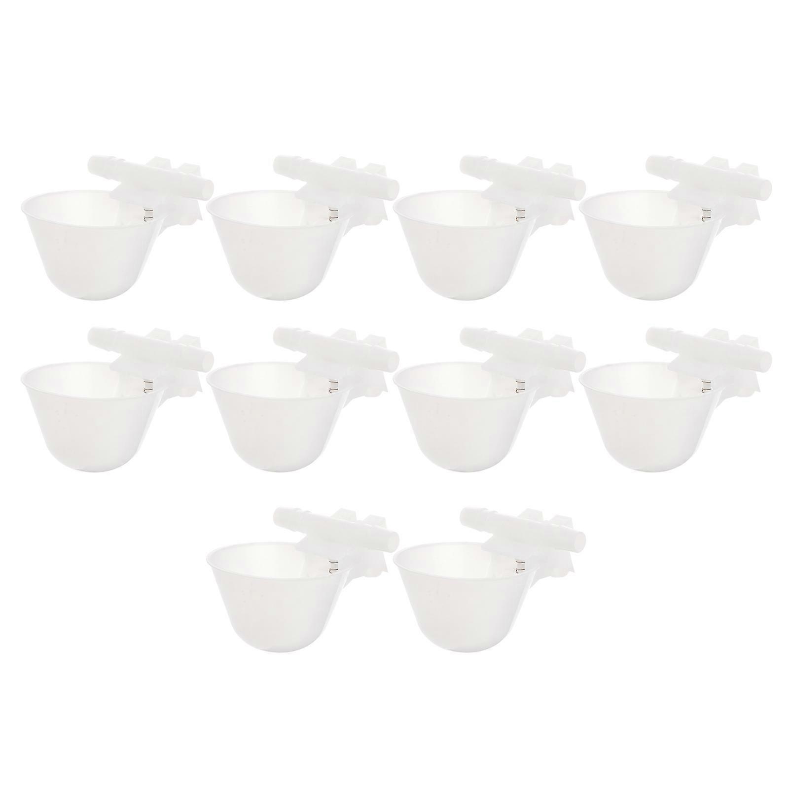 Birds Autodrinker for 20Pcs White Plastic Food and Drinking Feeding Bowl