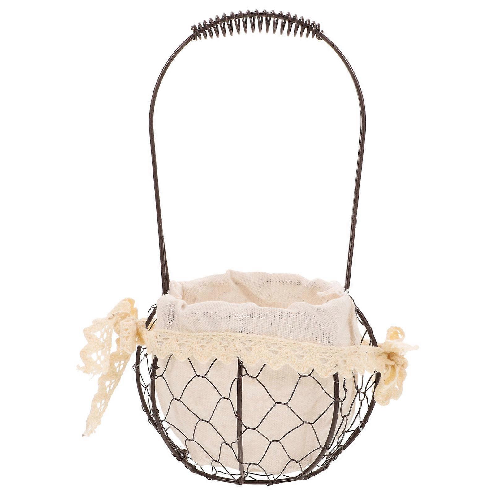 Decorative Basket Round Wire Basket for Home Use 2Pcs