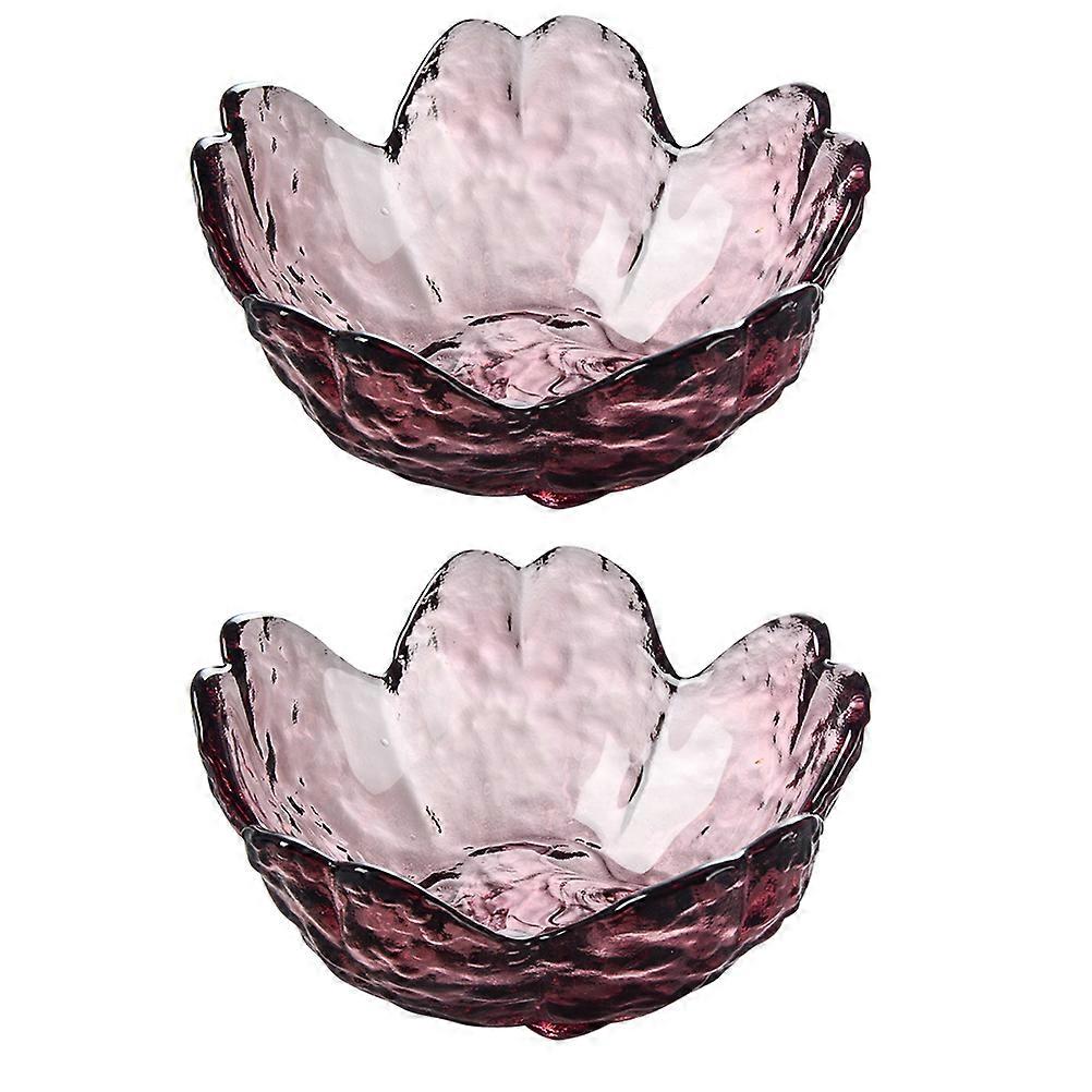 Glass Sauce Dishes Pink for Home Use Multifunctional 4Pcs Set