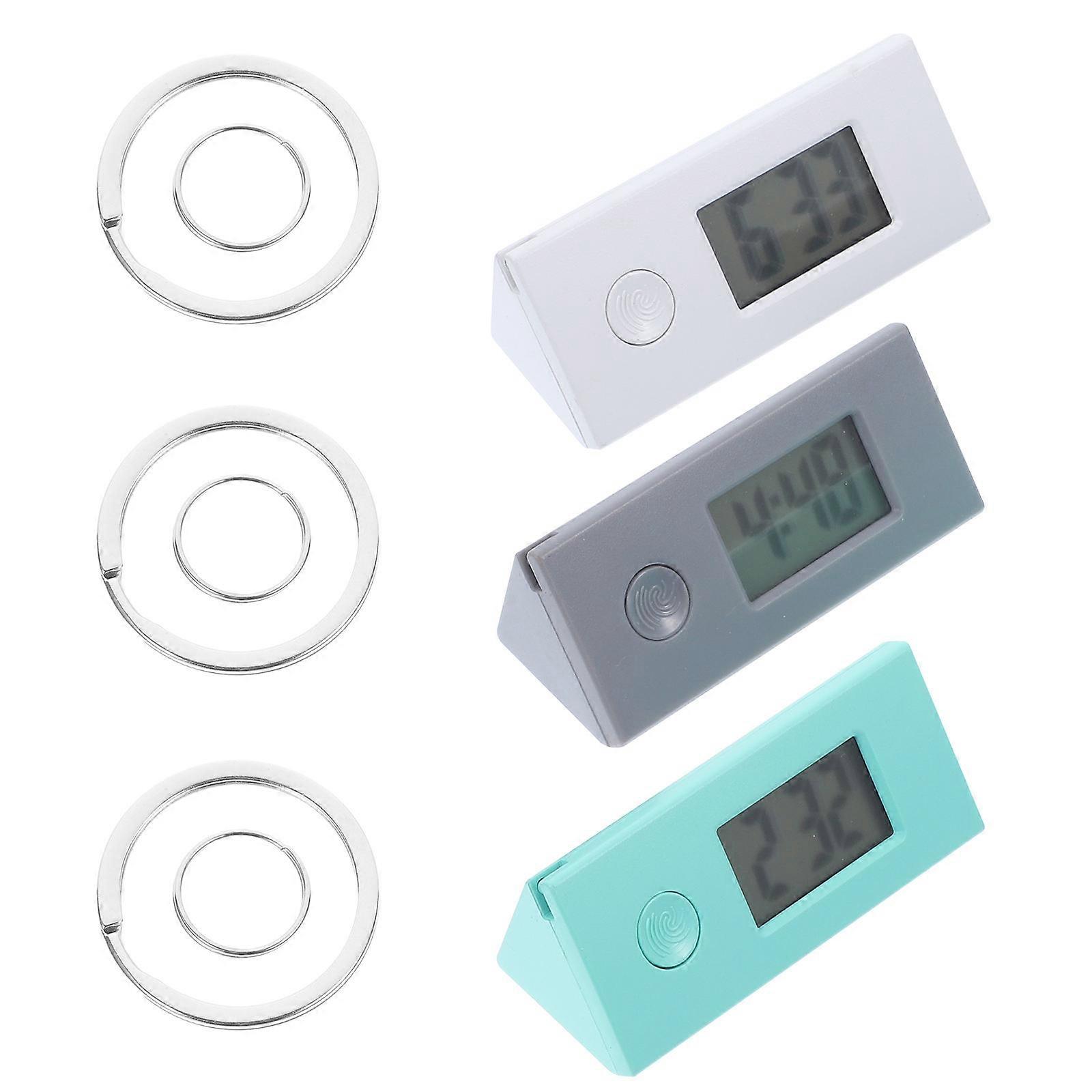 Retro Pocket Watch Digital Hanging Watch with Keychain Attachment for Students and Nurses Plastic Material 6.00X3.00X1.00CM 3Pcs