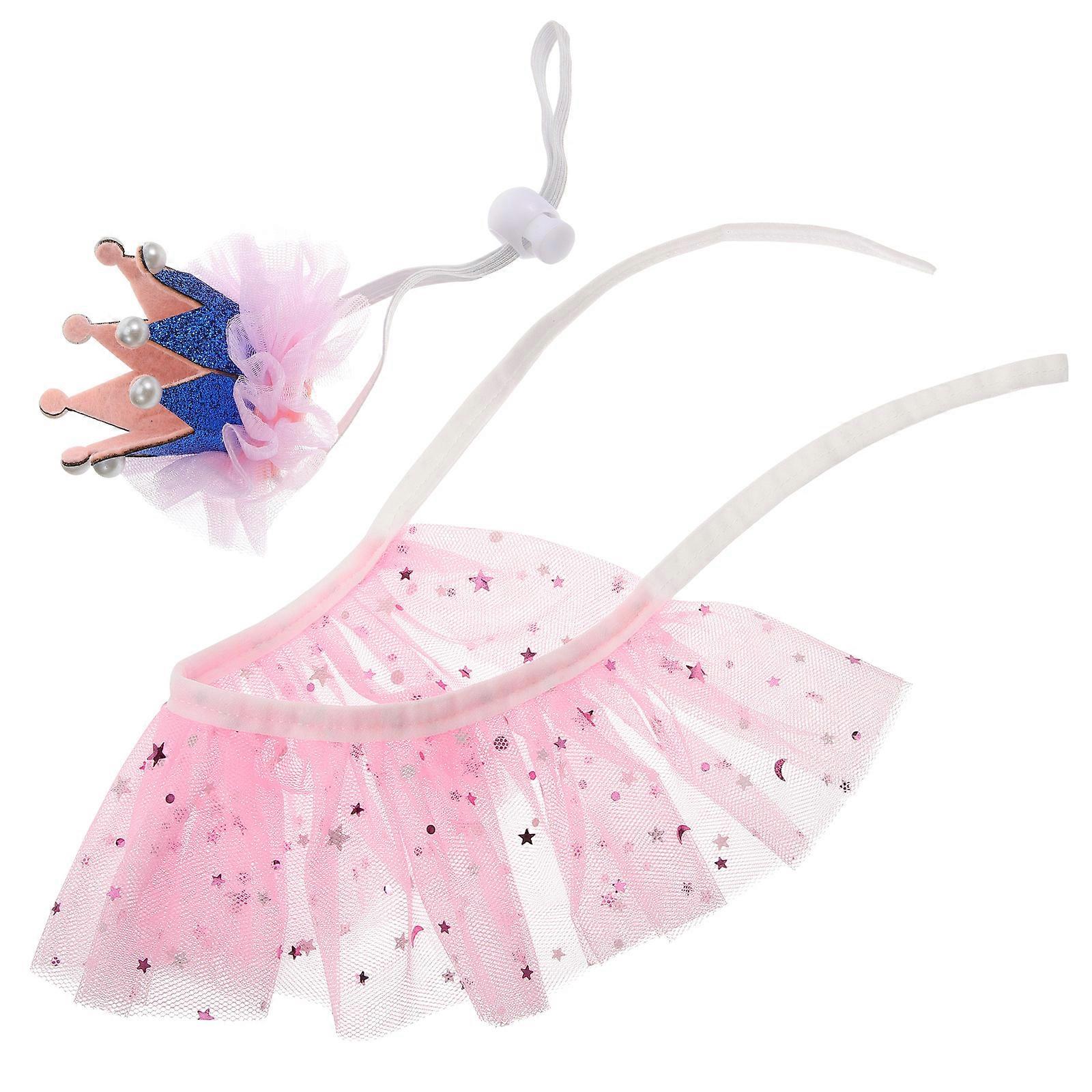 Adjustable Pet Costume Hat And Collar Kit Perfect For Dog And Sets In Pink