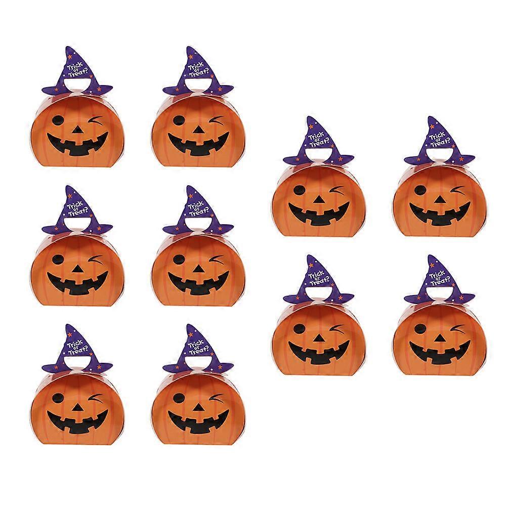 Halloween Candy Containers Paper Box for Storage Use 20Pcs Orange Portable