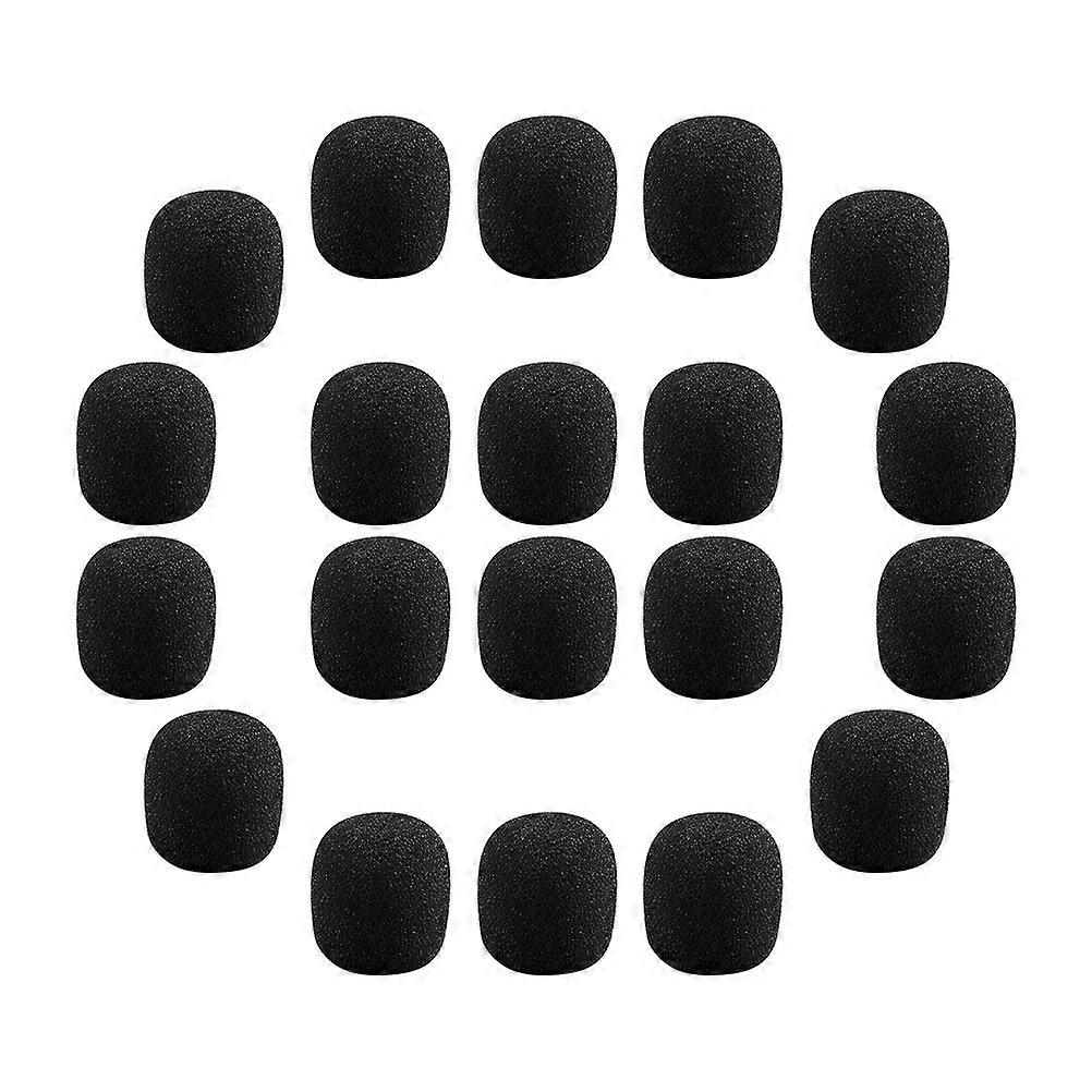 Sponge Mic Covers Lapel Microphone Protective Covers 80Pcs Black