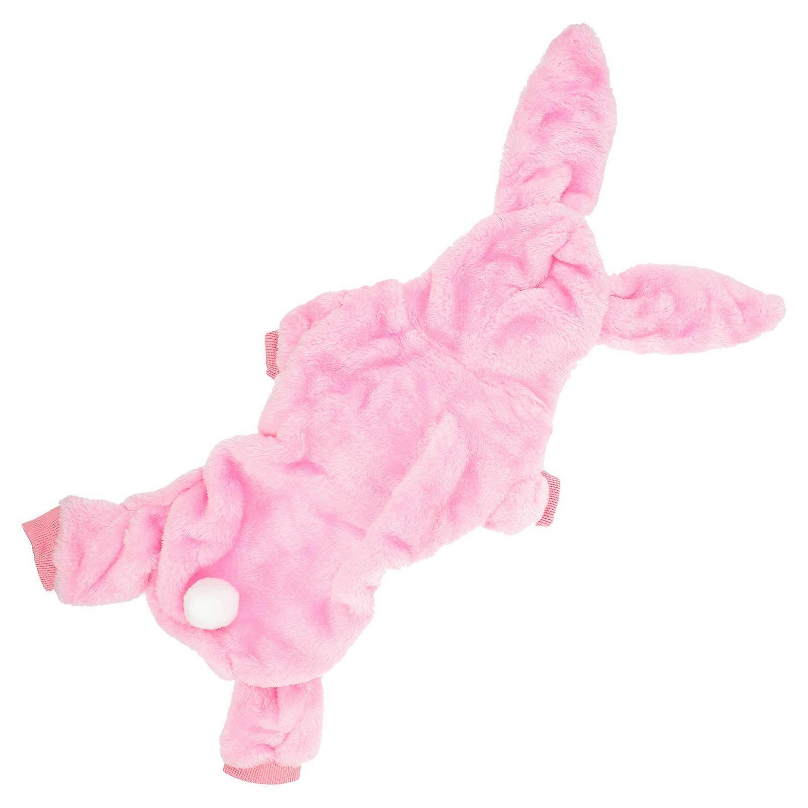Cat Clothes Coral Fleece Warm Costume for Pet Use with Rabbit Ears Size M