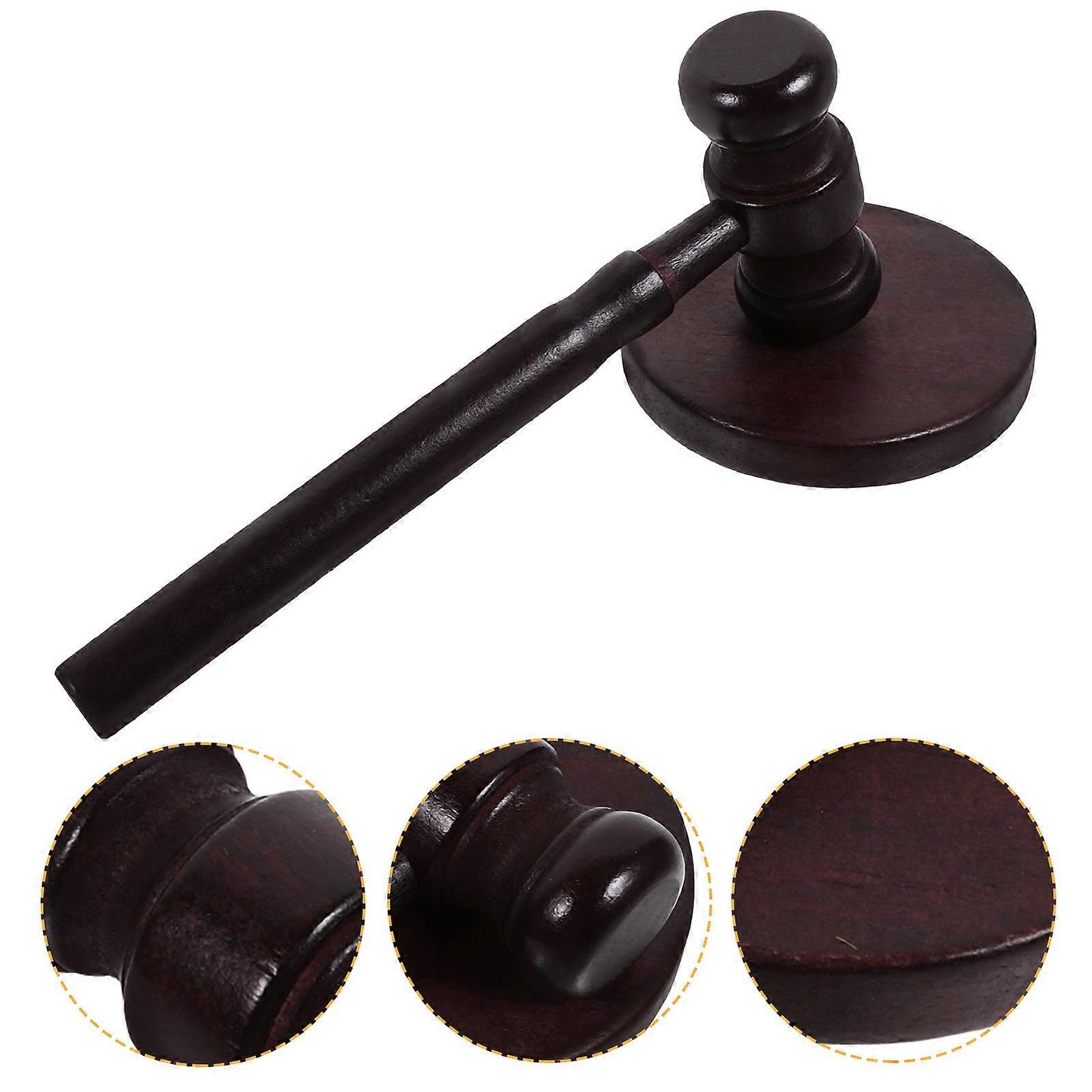 Kids Wooden Judge Gavel Set with Base for Role Practical Sets