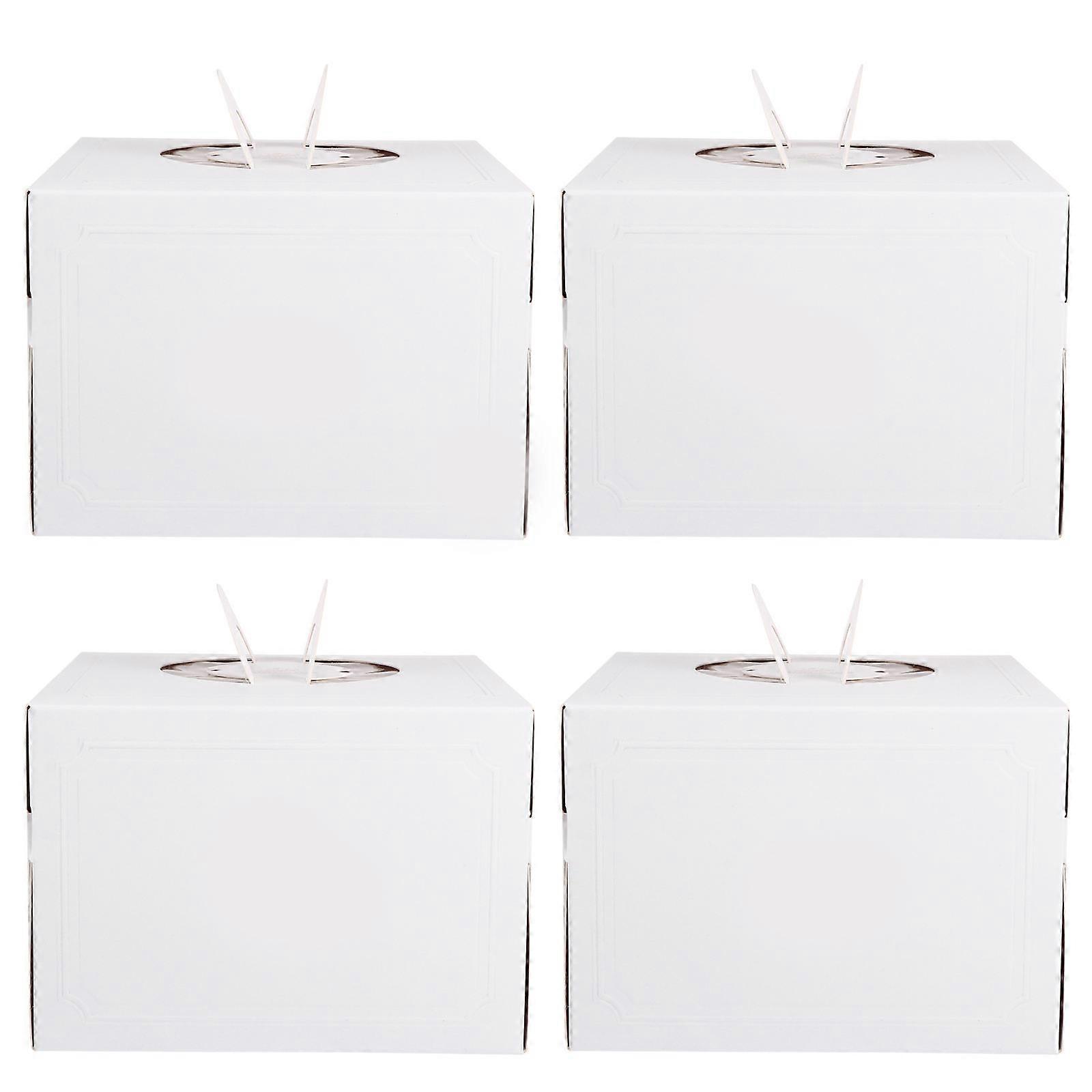 Cake Packing Box White Paper Boxes for Storage Use 4Pcs Durable Portable Set