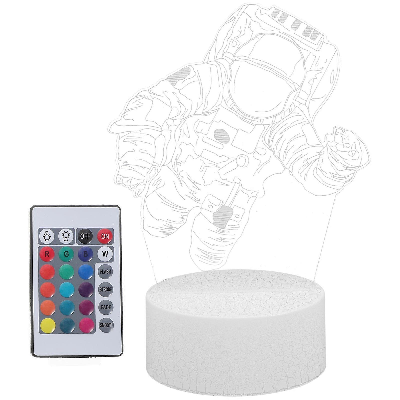 4Pcs Acrylic Night Lamp with Astronaut 3D Illusion for Bedroom Lighting