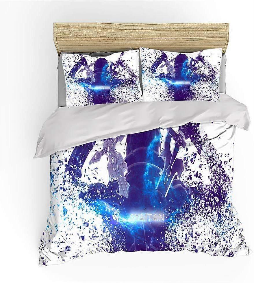 u201 Sword Art Online Bedding Set - Duvet Cover and Pillow Case Microfibre 3D Digital Print Three-Piece Bedding (Duvet Cover + Pillowcases) h201