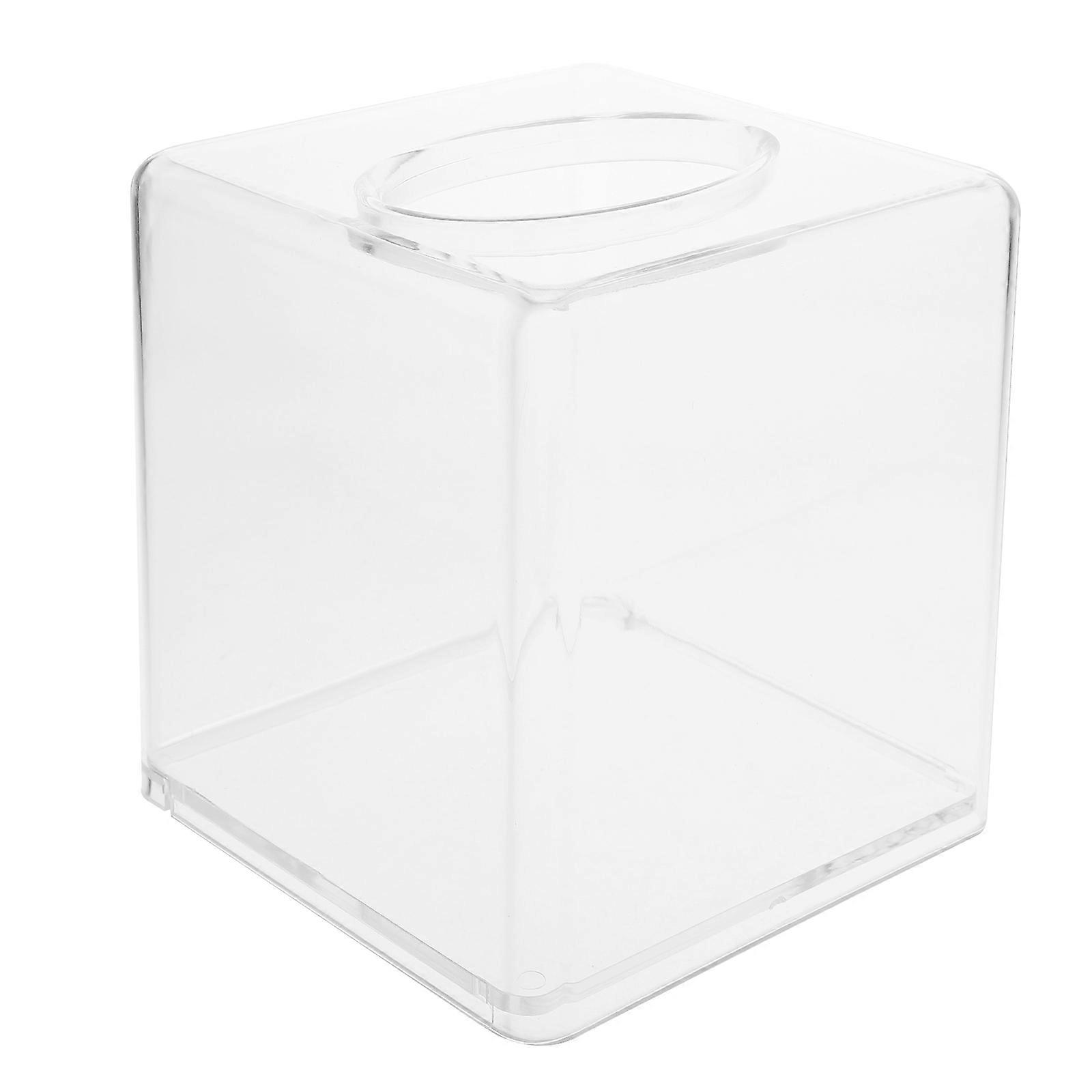 Napkin Holder Paper Container Acrylic Tissue Box for Home Use Daily Life Elegant Square Design 1Pack