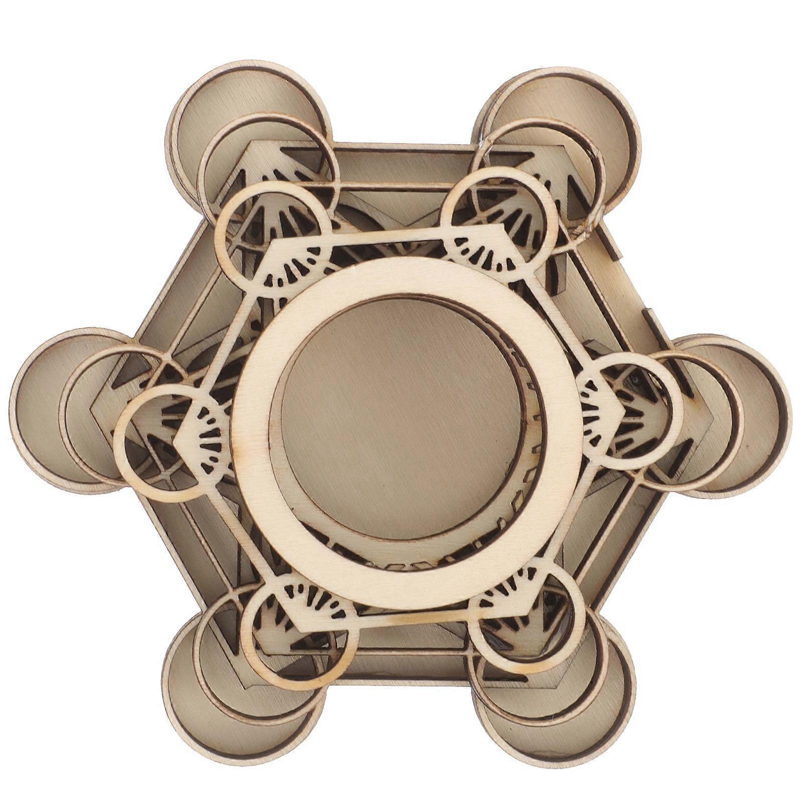 Wooden Crystal Ball Stand for Display Use Beige Lotus Base Holder