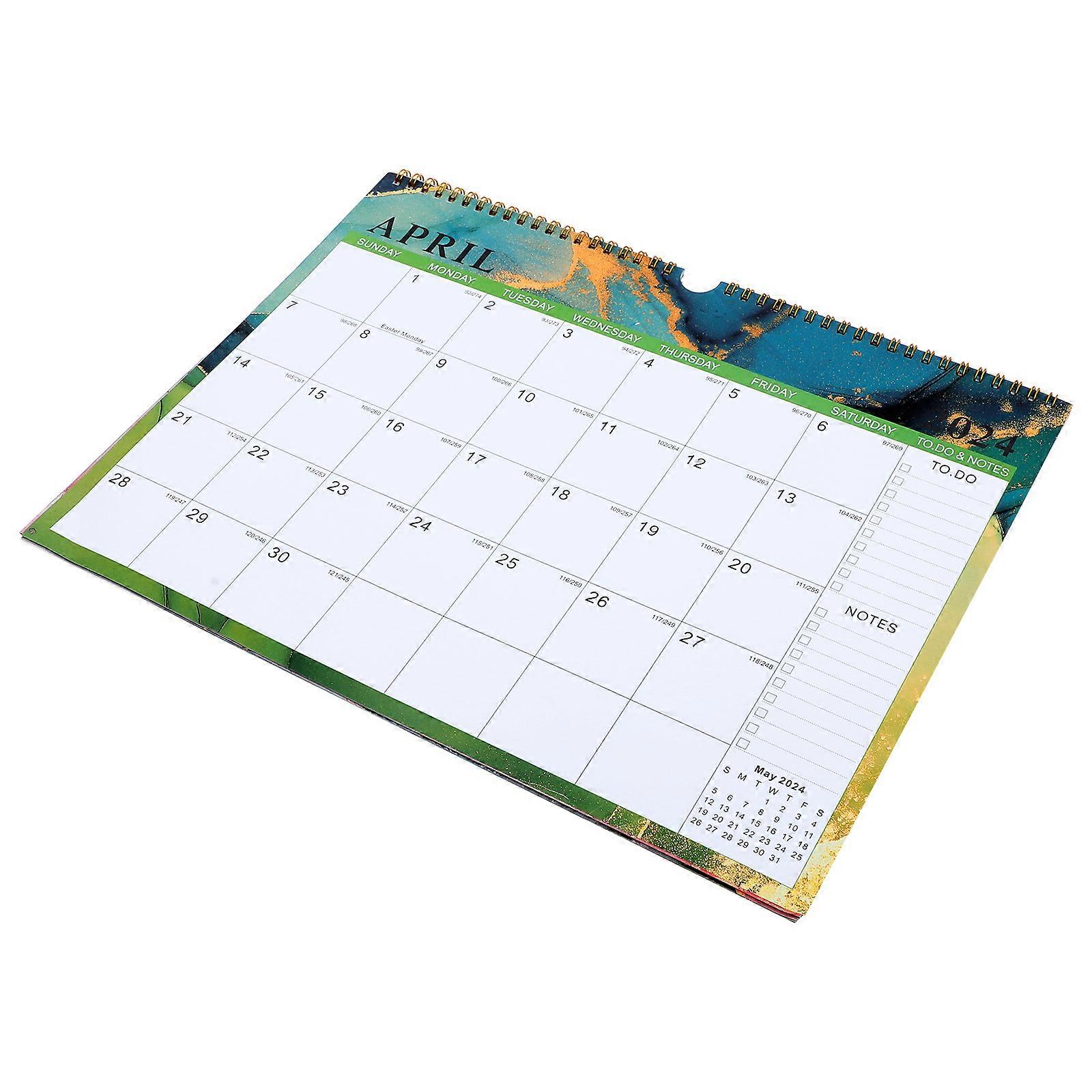Hanging Calendar Wall Time Use Rectangular Simple Design 14 74X11 48X0 39in 1Pcs