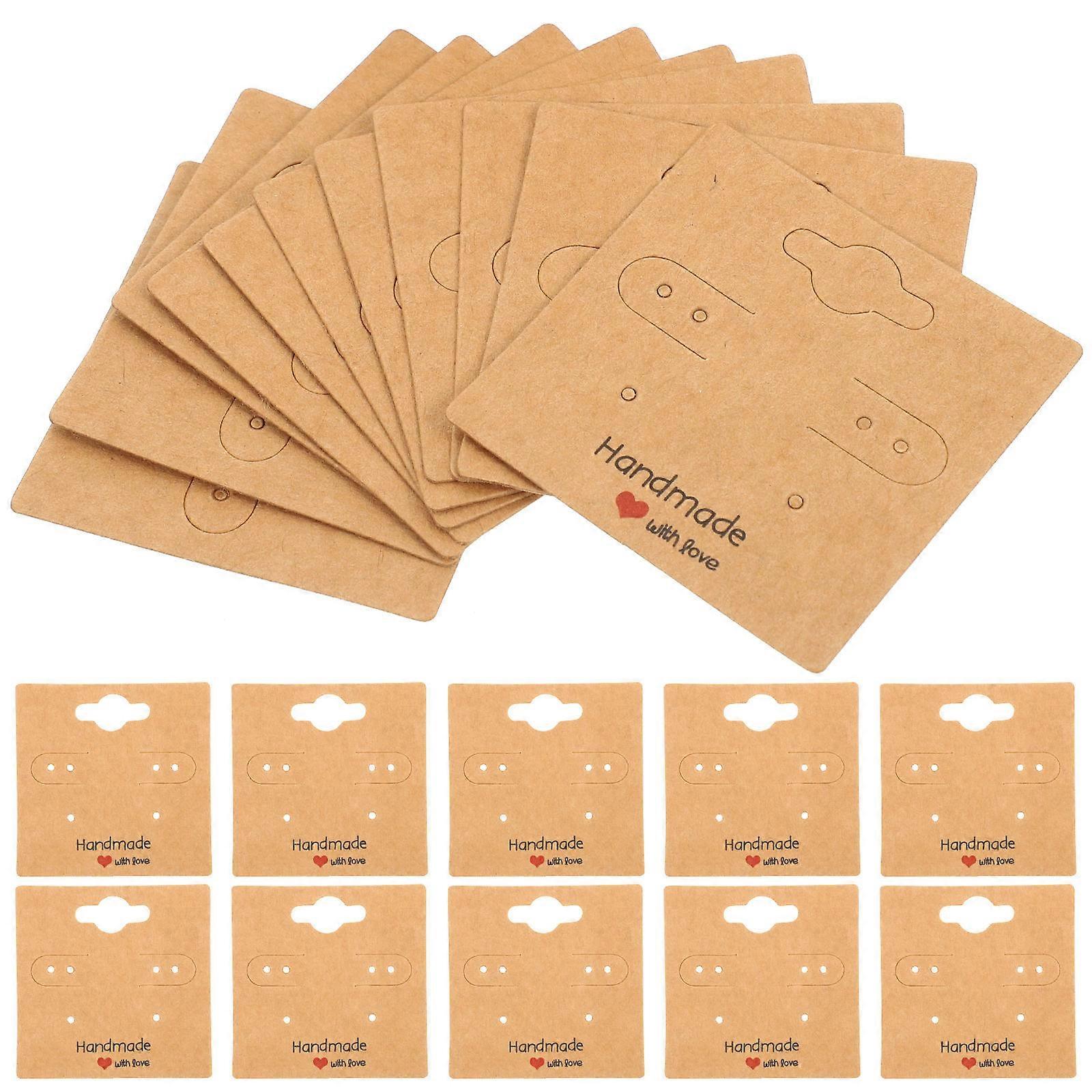 Earring Cards for Showcasing Jewelry in Retail and Craft Event Settings Square Design Khaki 400 Sheets